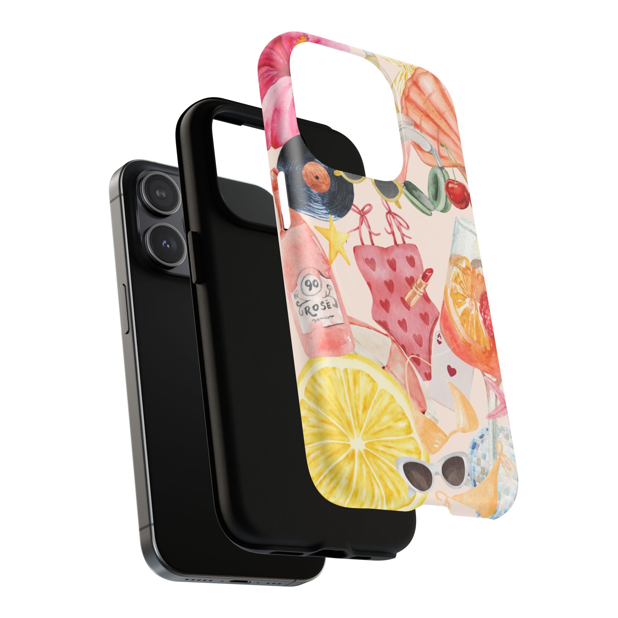Tropical Summer Phone Case – Beach Drinks & Swimwear Magnetic Tough Case