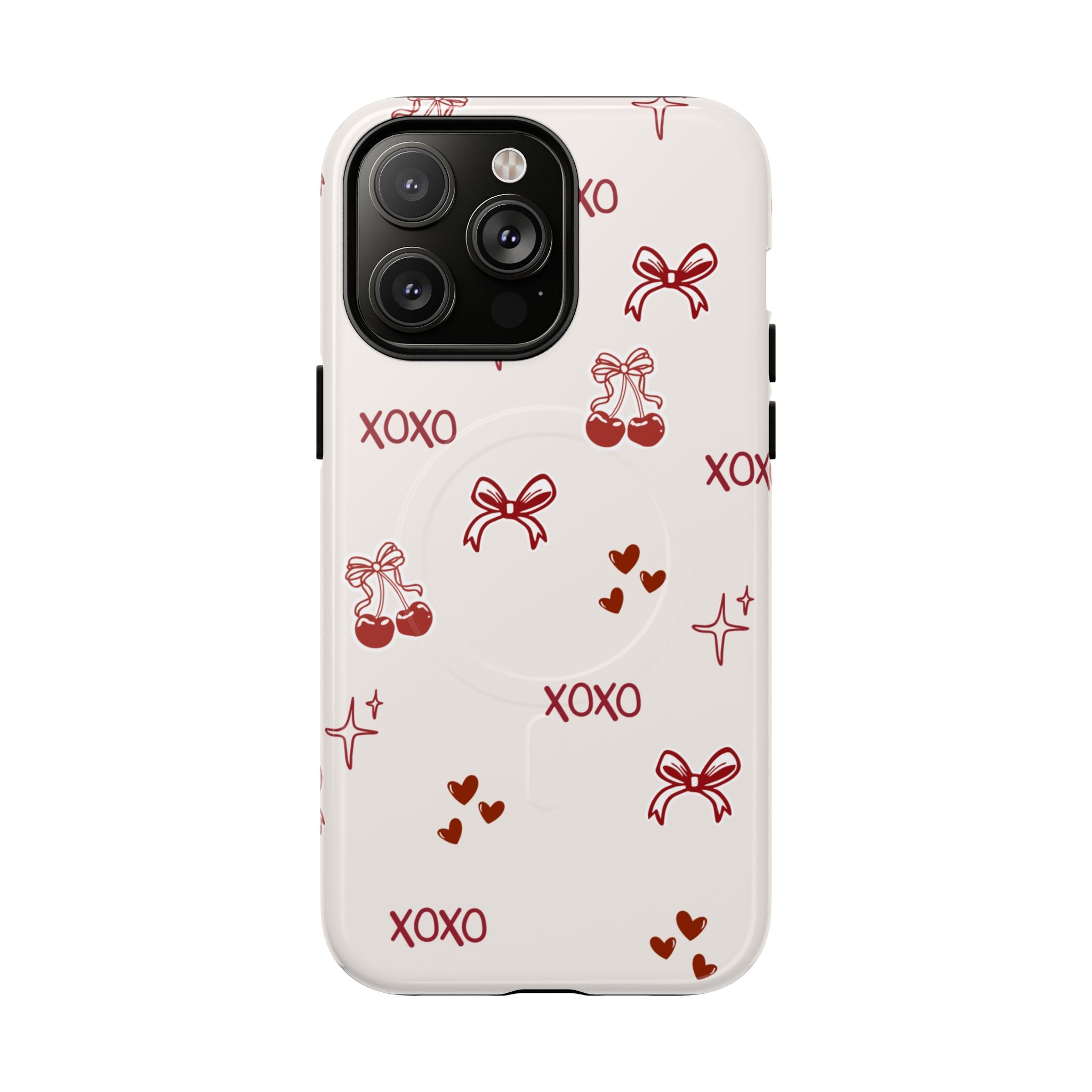 Pink Checker Heart Phone Case — Cute Protective Magnetic Case