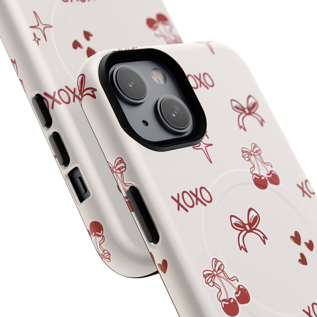 Pink Checker Heart Phone Case — Cute Protective Magnetic Case