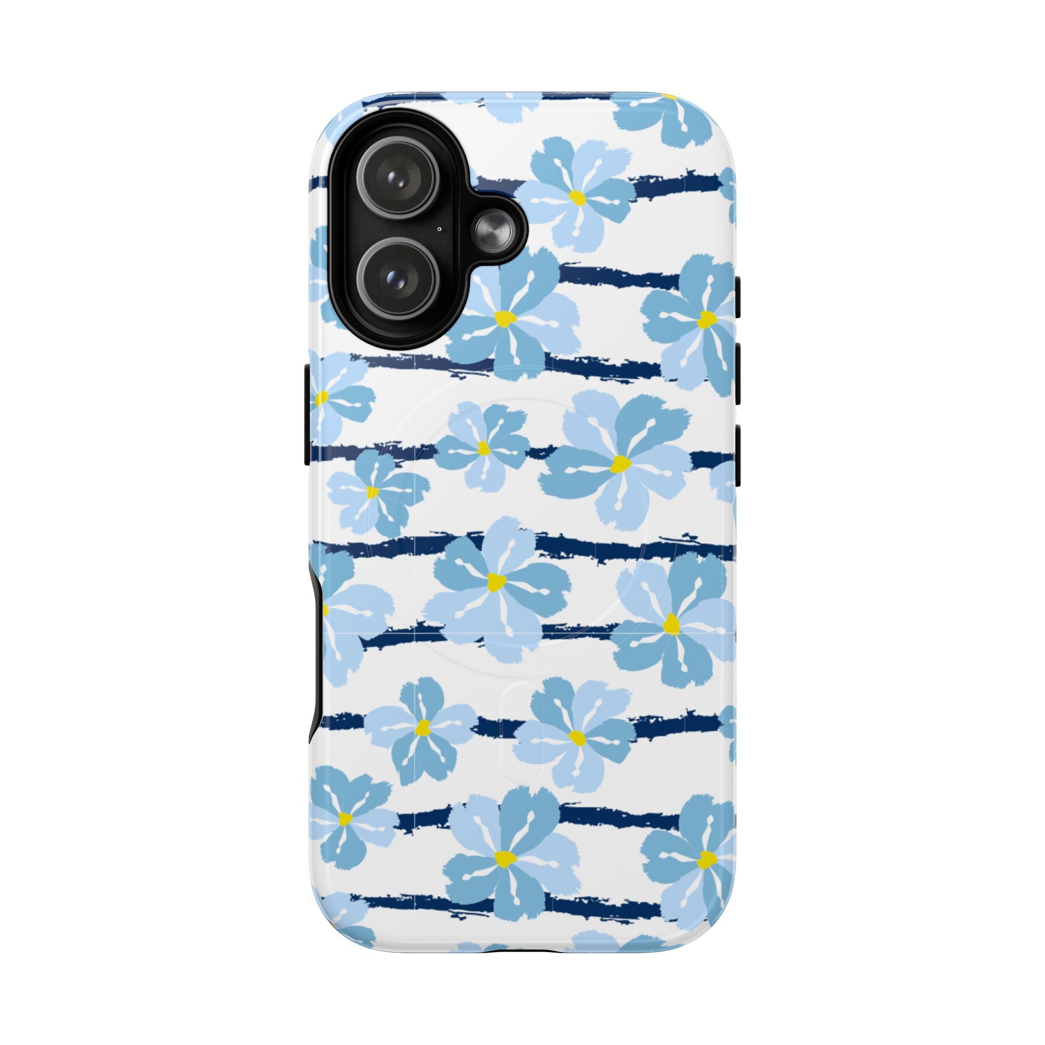 Floral Blue Tie-Dye Tough Magnetic Phone Case