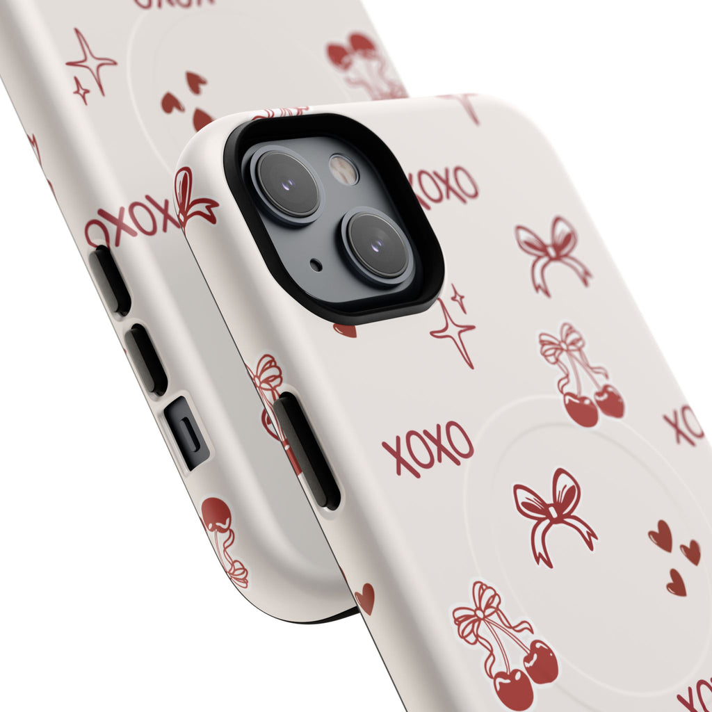 Pink Checker Heart Phone Case — Cute Protective Magnetic Case