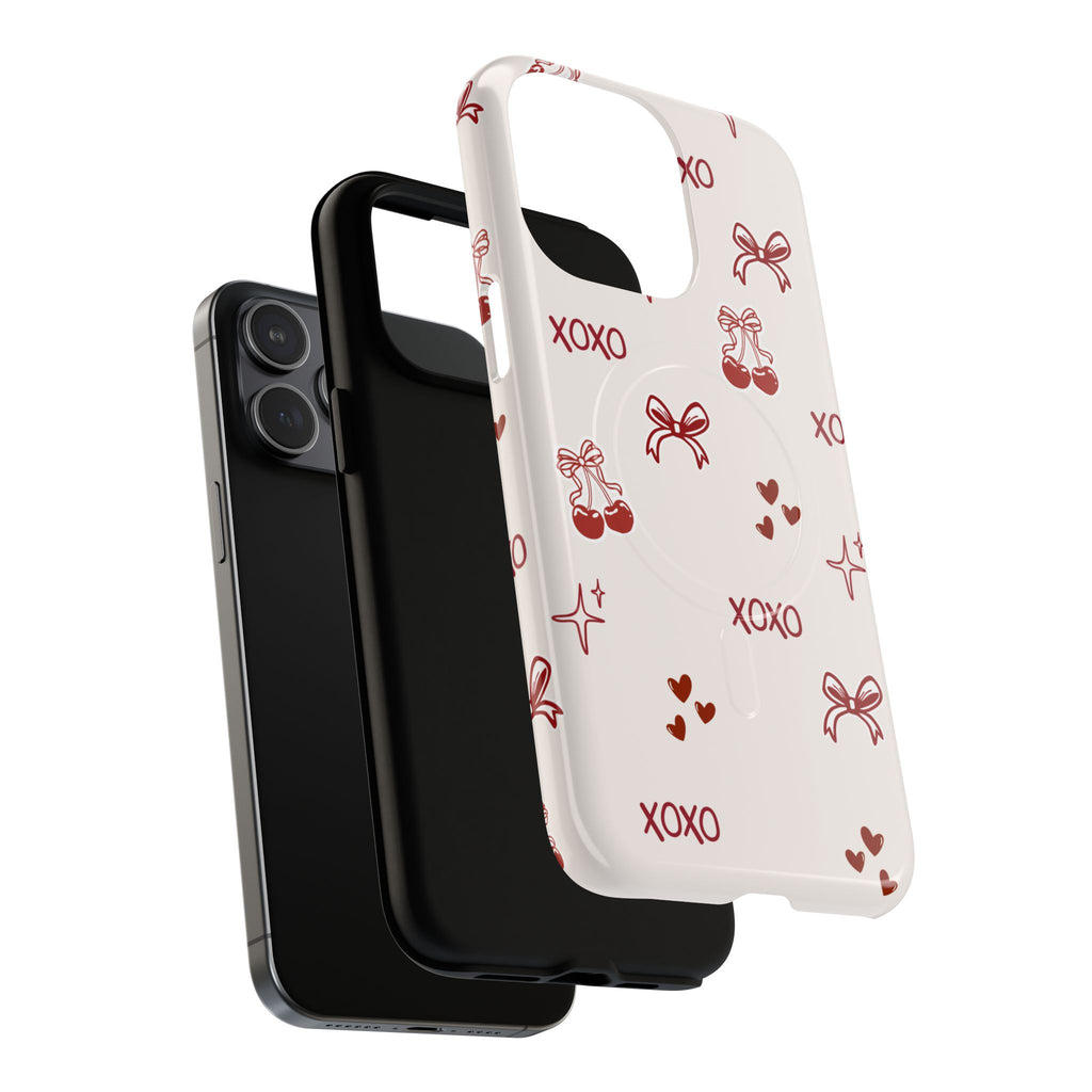 Pink Checker Heart Phone Case — Cute Protective Magnetic Case