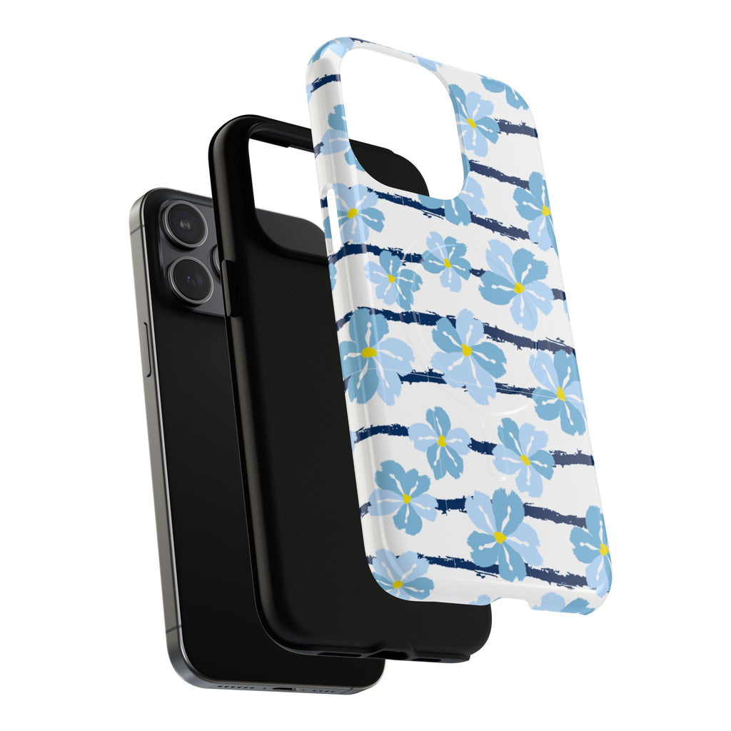 Floral Blue Tie-Dye Tough Magnetic Phone Case