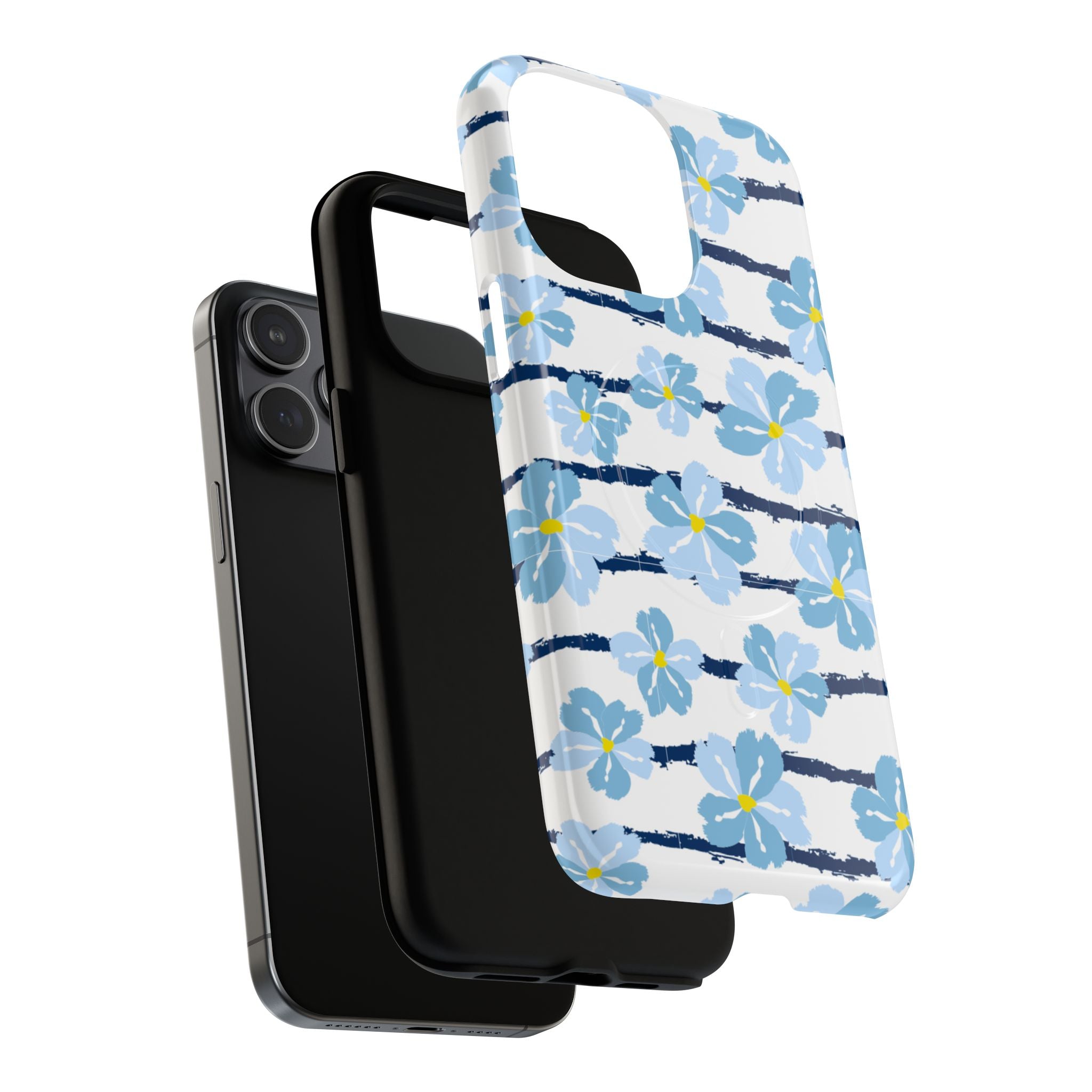 Floral Blue Tie-Dye Tough Magnetic Phone Case