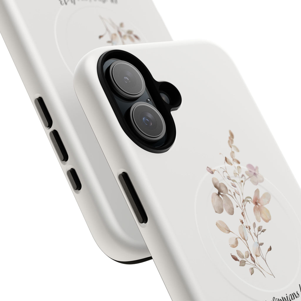 Floral Scripture Tough Magnetic Phone Case — “I Can Do All Things” Philippians 4:13