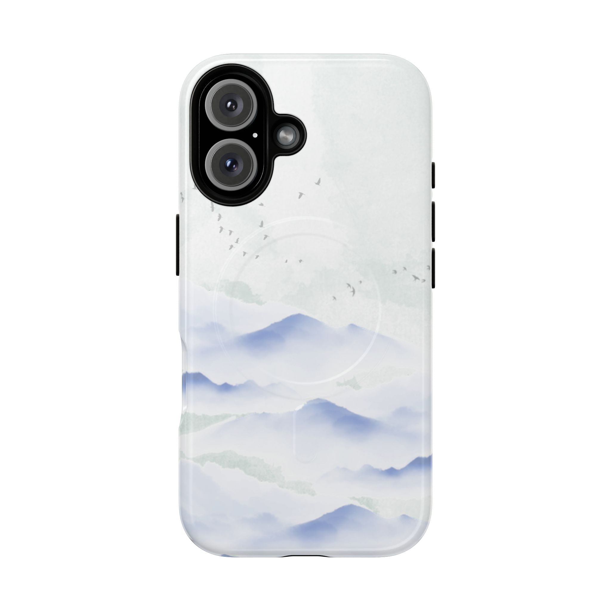 Magnetic Tough Phone Case — Serene Watercolor Mountain Design