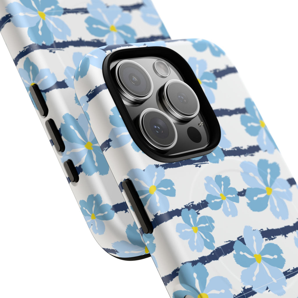 Floral Blue Tie-Dye Tough Magnetic Phone Case