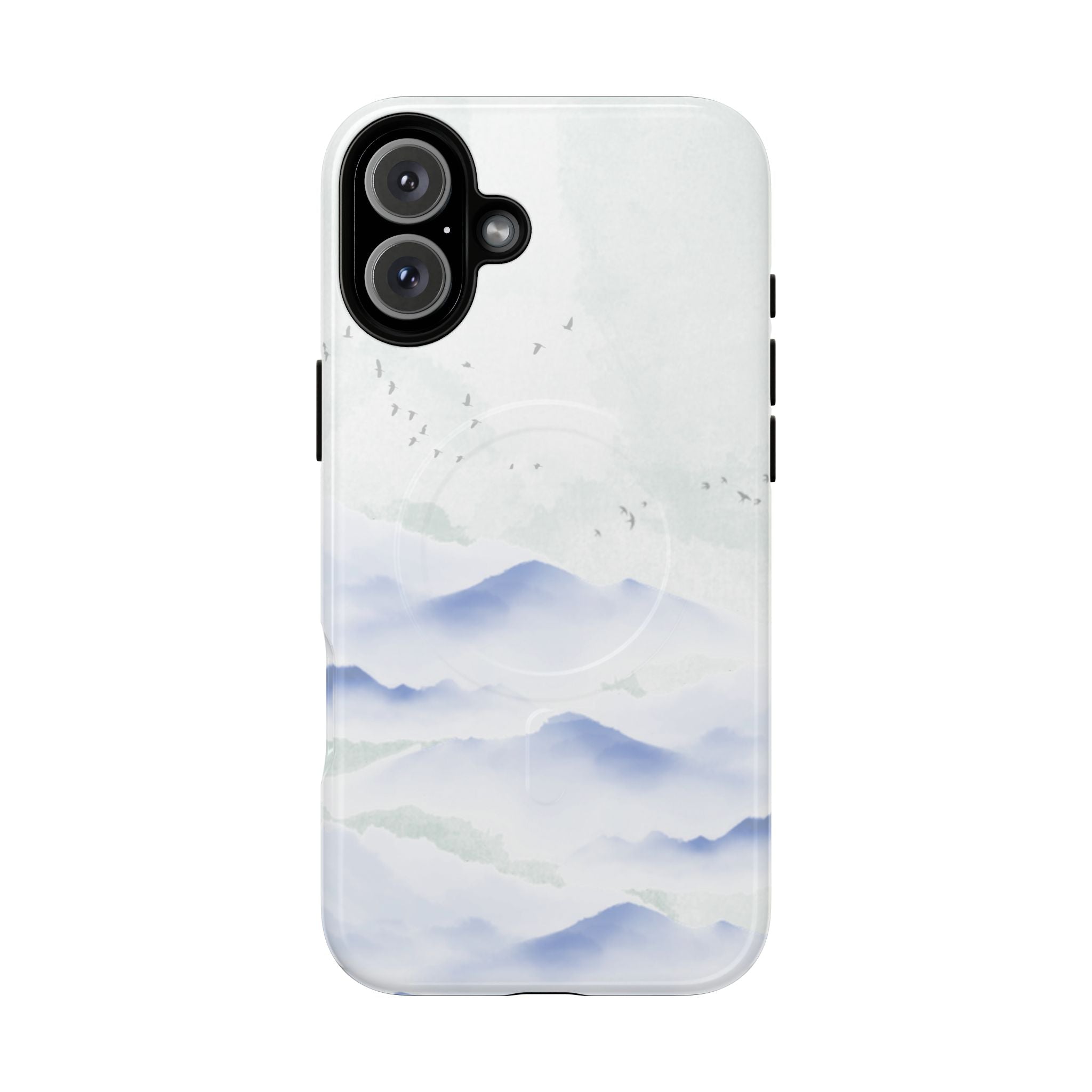 Magnetic Tough Phone Case — Serene Watercolor Mountain Design