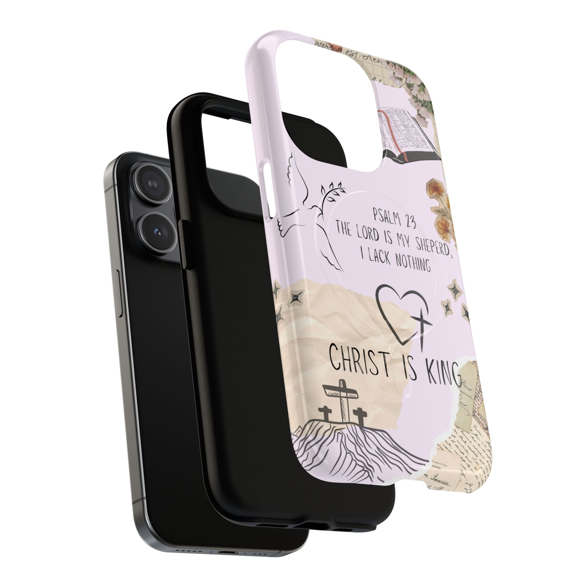 MagSafe Phone Case — "Christ Is King" Psalm 23 Tough Magnetic Case