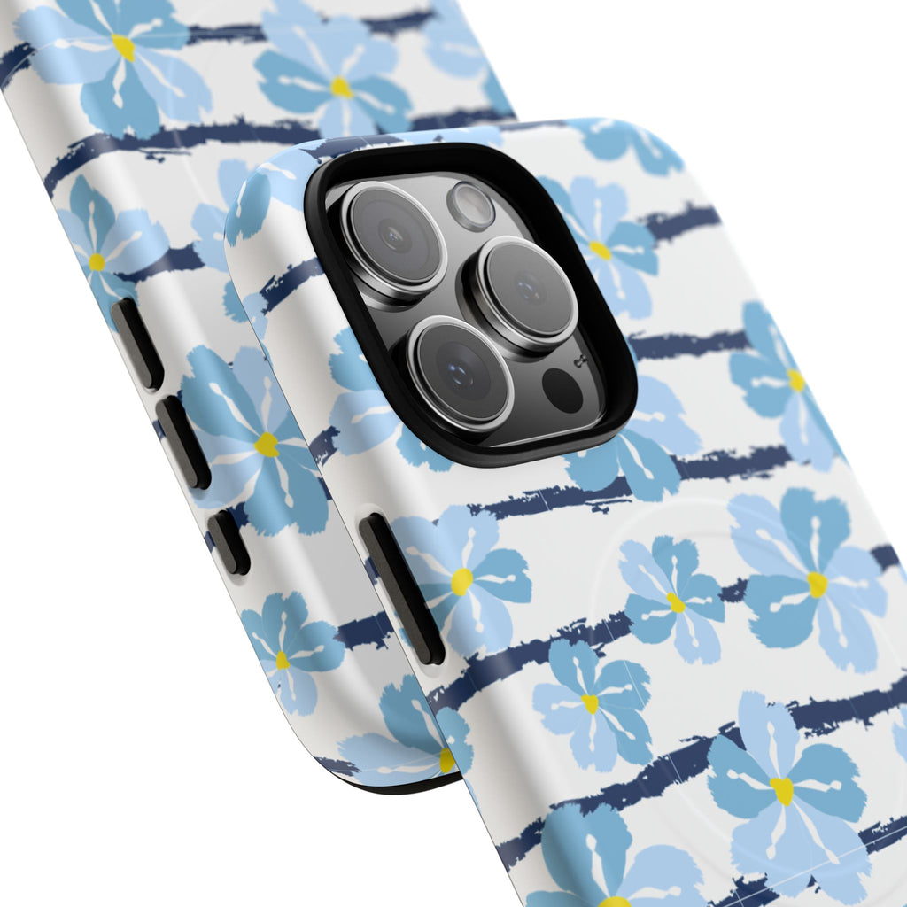 Floral Blue Tie-Dye Tough Magnetic Phone Case