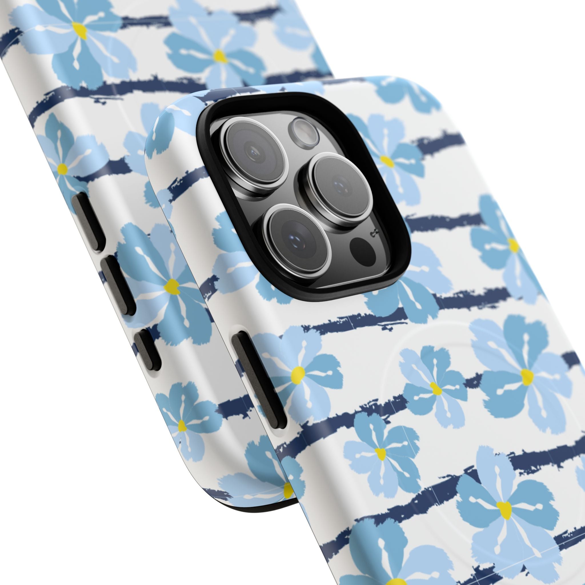 Floral Blue Tie-Dye Tough Magnetic Phone Case