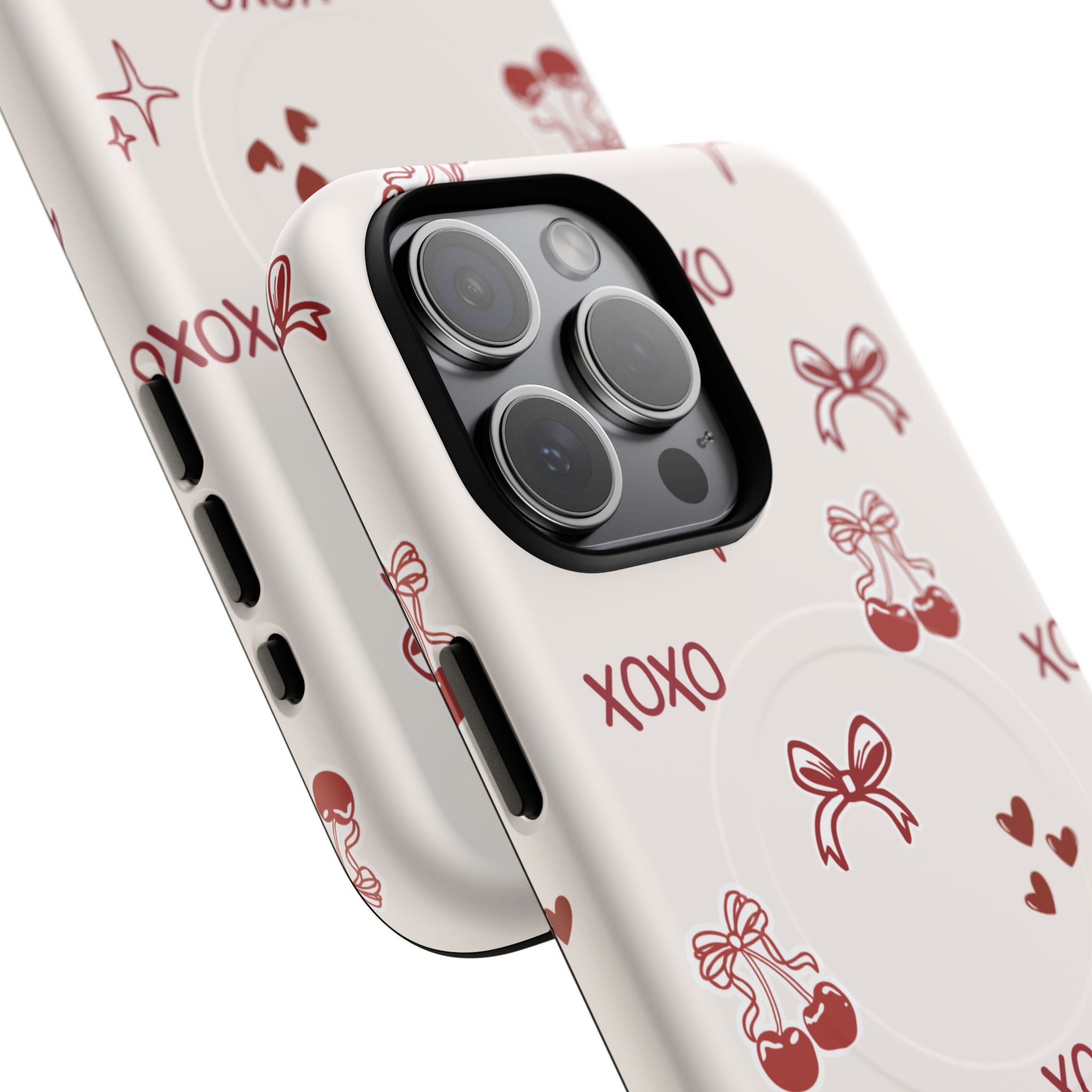 Pink Checker Heart Phone Case — Cute Protective Magnetic Case