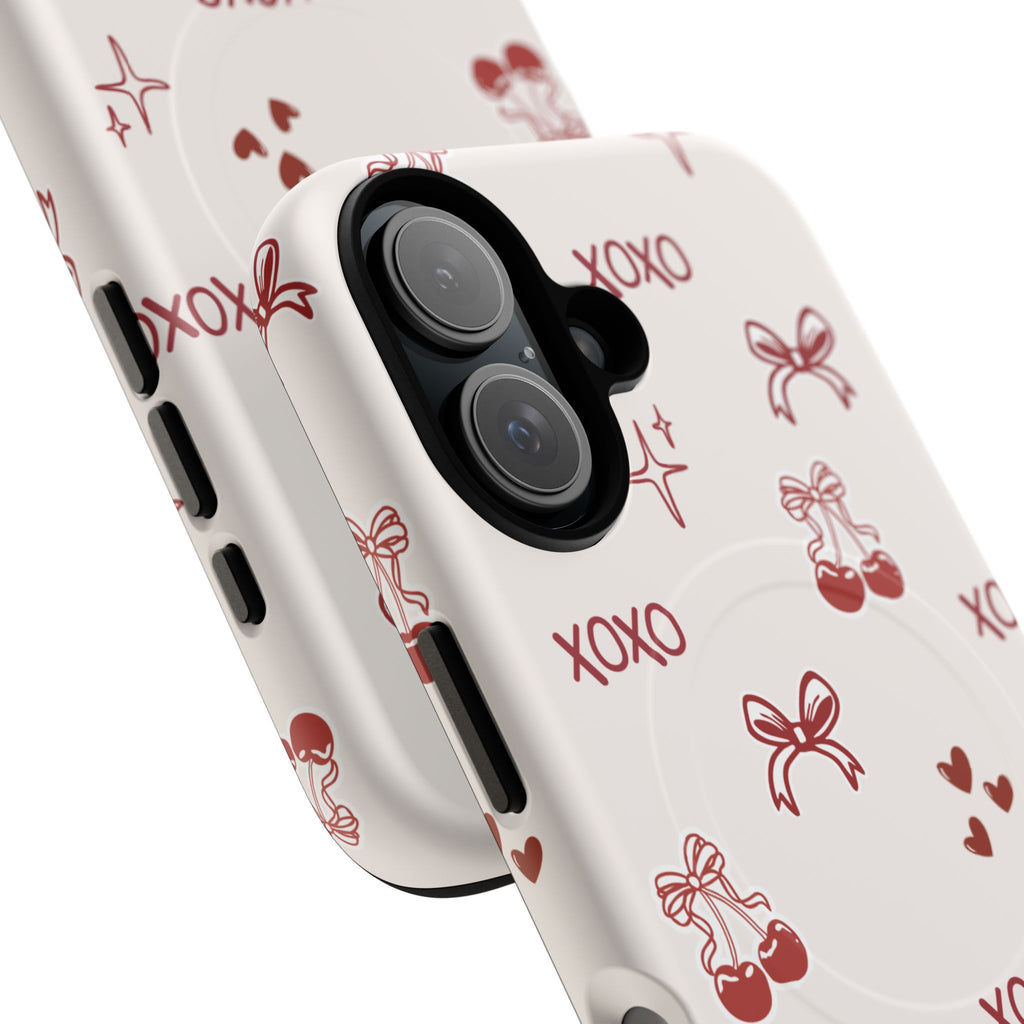 Pink Checker Heart Phone Case — Cute Protective Magnetic Case