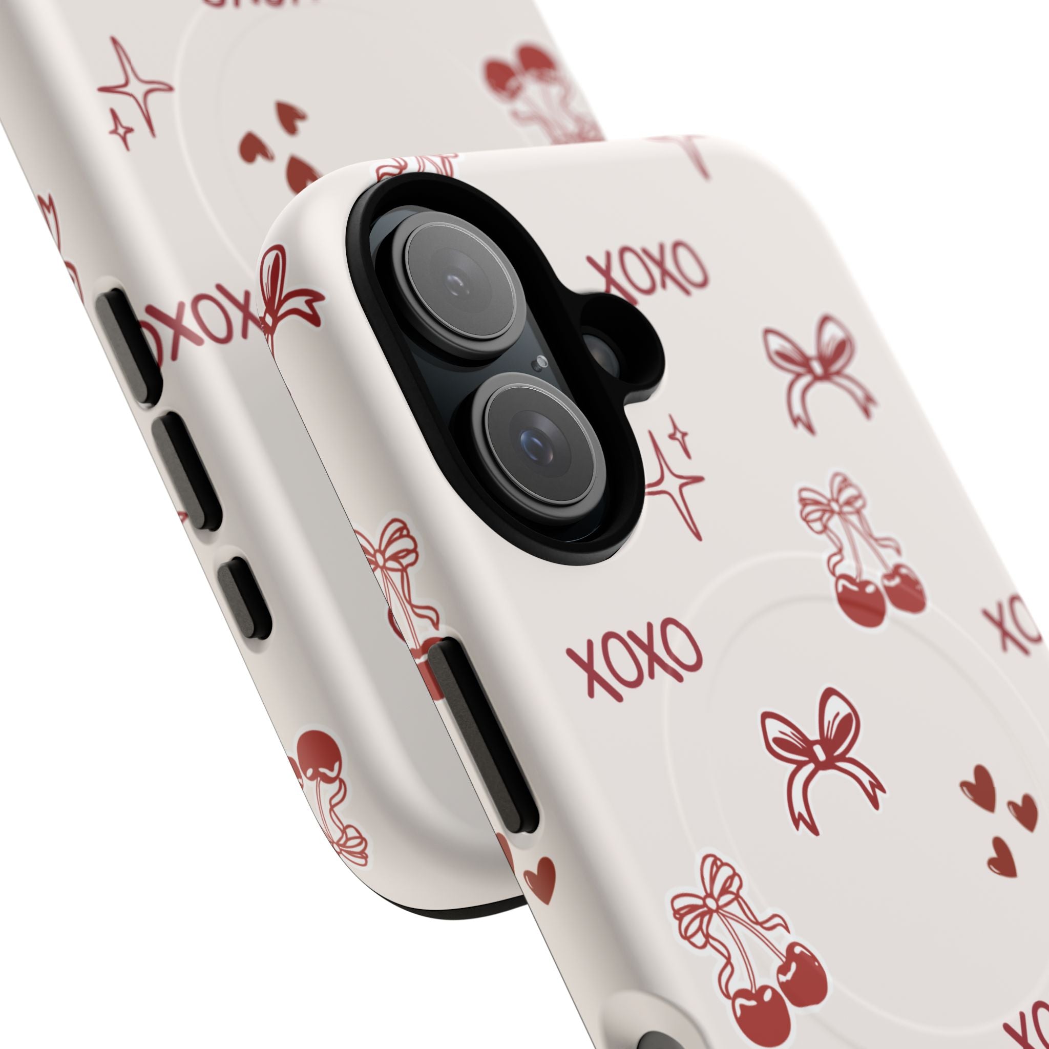 Pink Checker Heart Phone Case — Cute Protective Magnetic Case