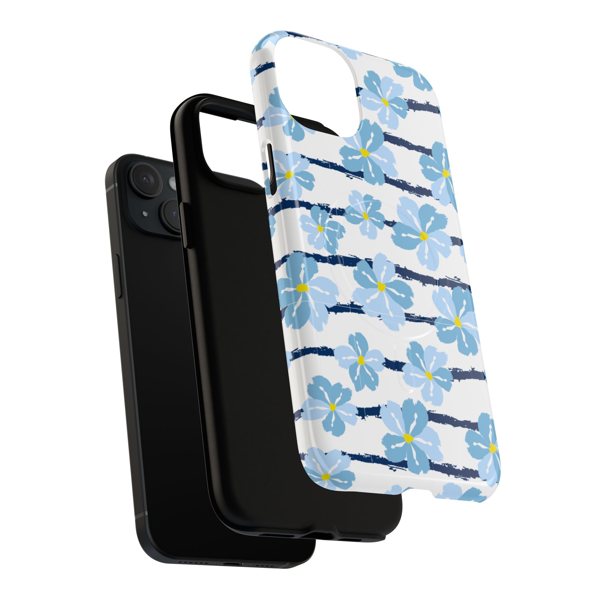 Floral Blue Tie-Dye Tough Magnetic Phone Case