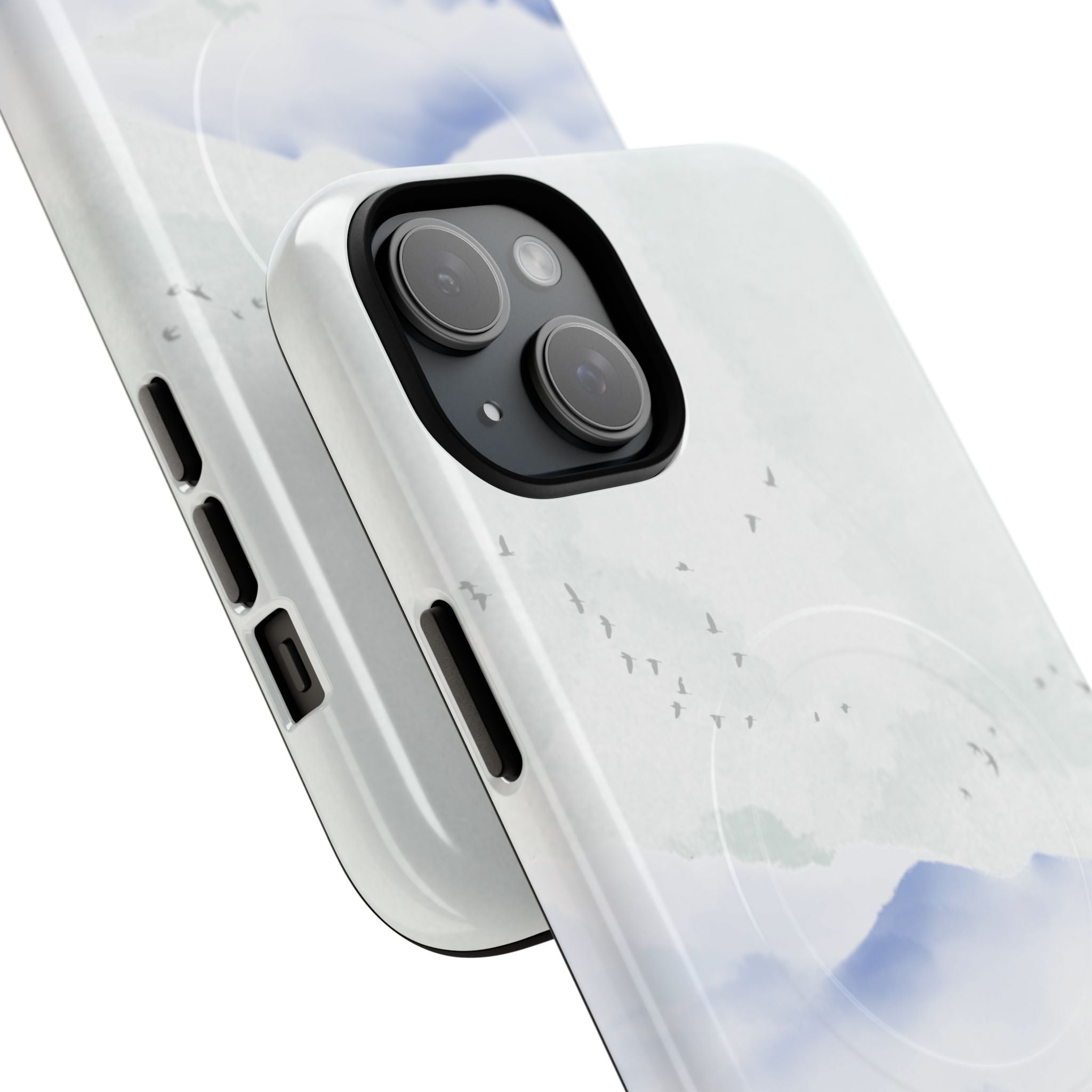 Magnetic Tough Phone Case — Serene Watercolor Mountain Design