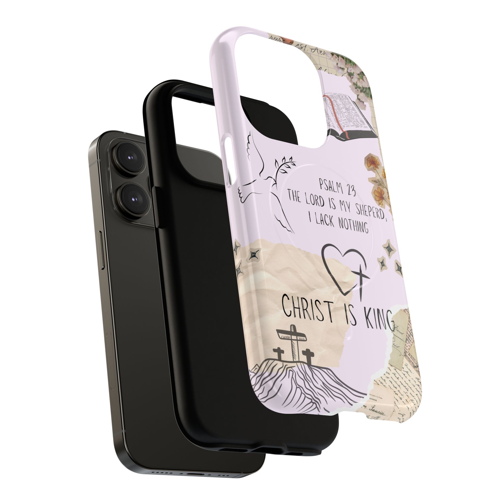 MagSafe Phone Case — "Christ Is King" Psalm 23 Tough Magnetic Case