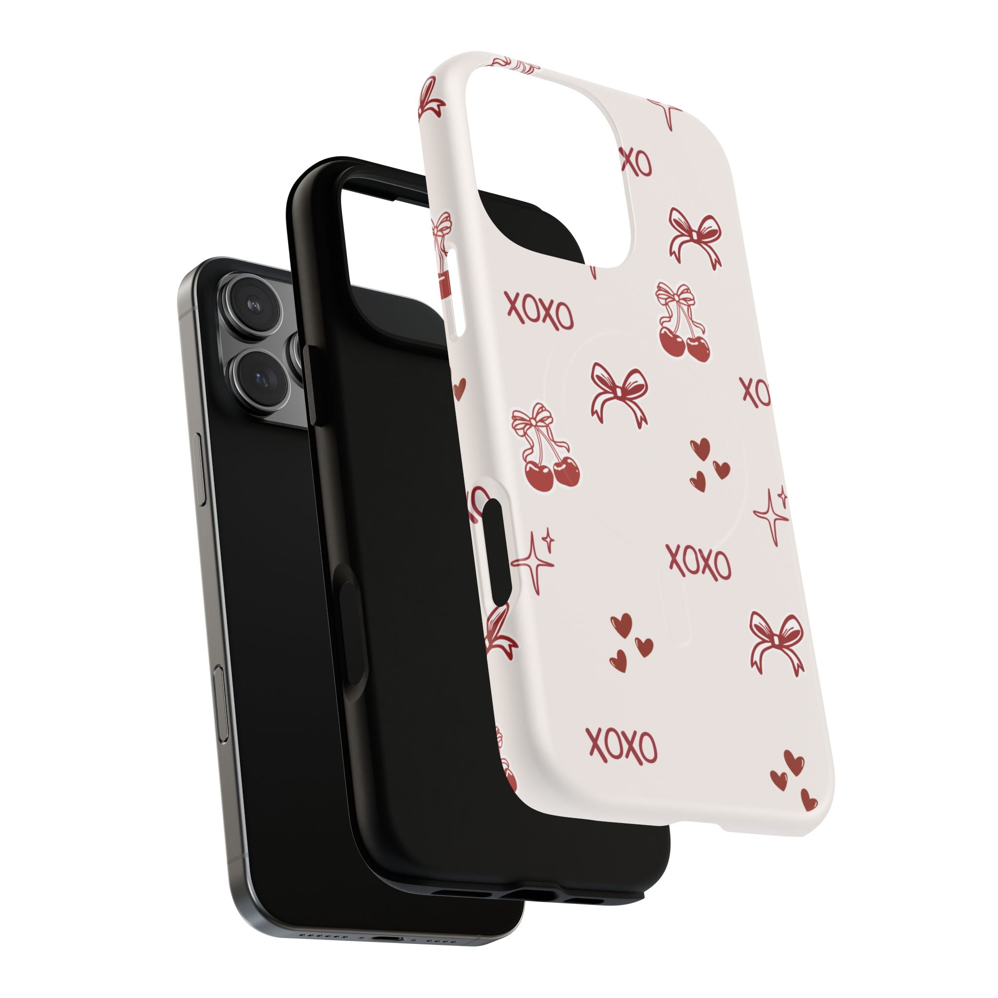Pink Checker Heart Phone Case — Cute Protective Magnetic Case