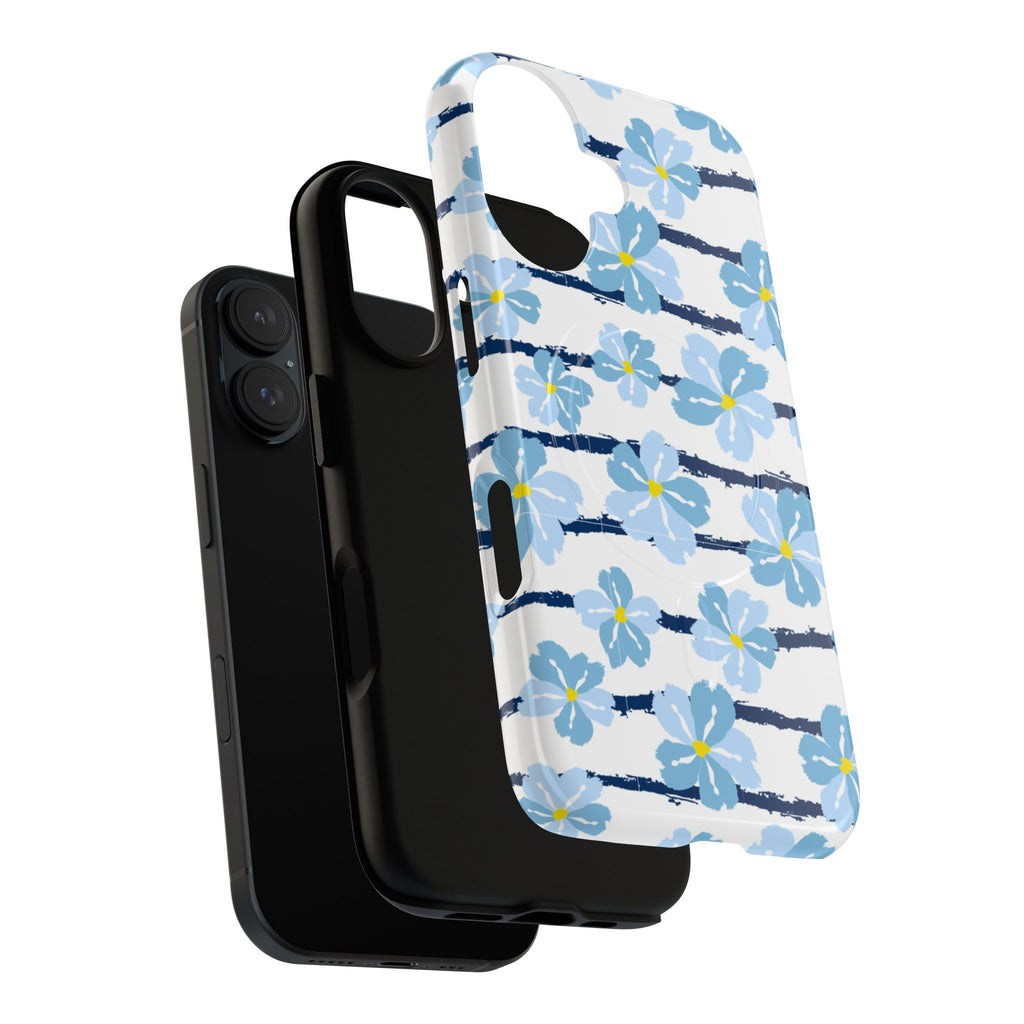 Floral Blue Tie-Dye Tough Magnetic Phone Case