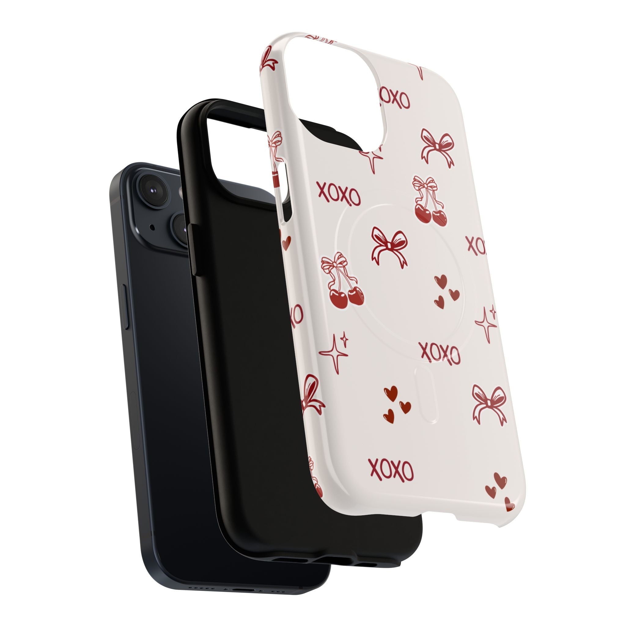 Pink Checker Heart Phone Case — Cute Protective Magnetic Case