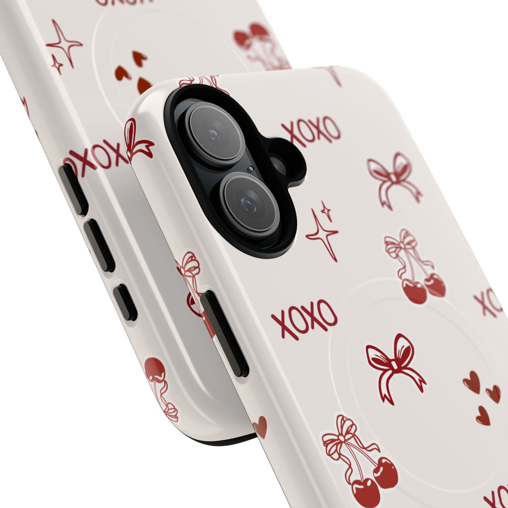 Pink Checker Heart Phone Case — Cute Protective Magnetic Case