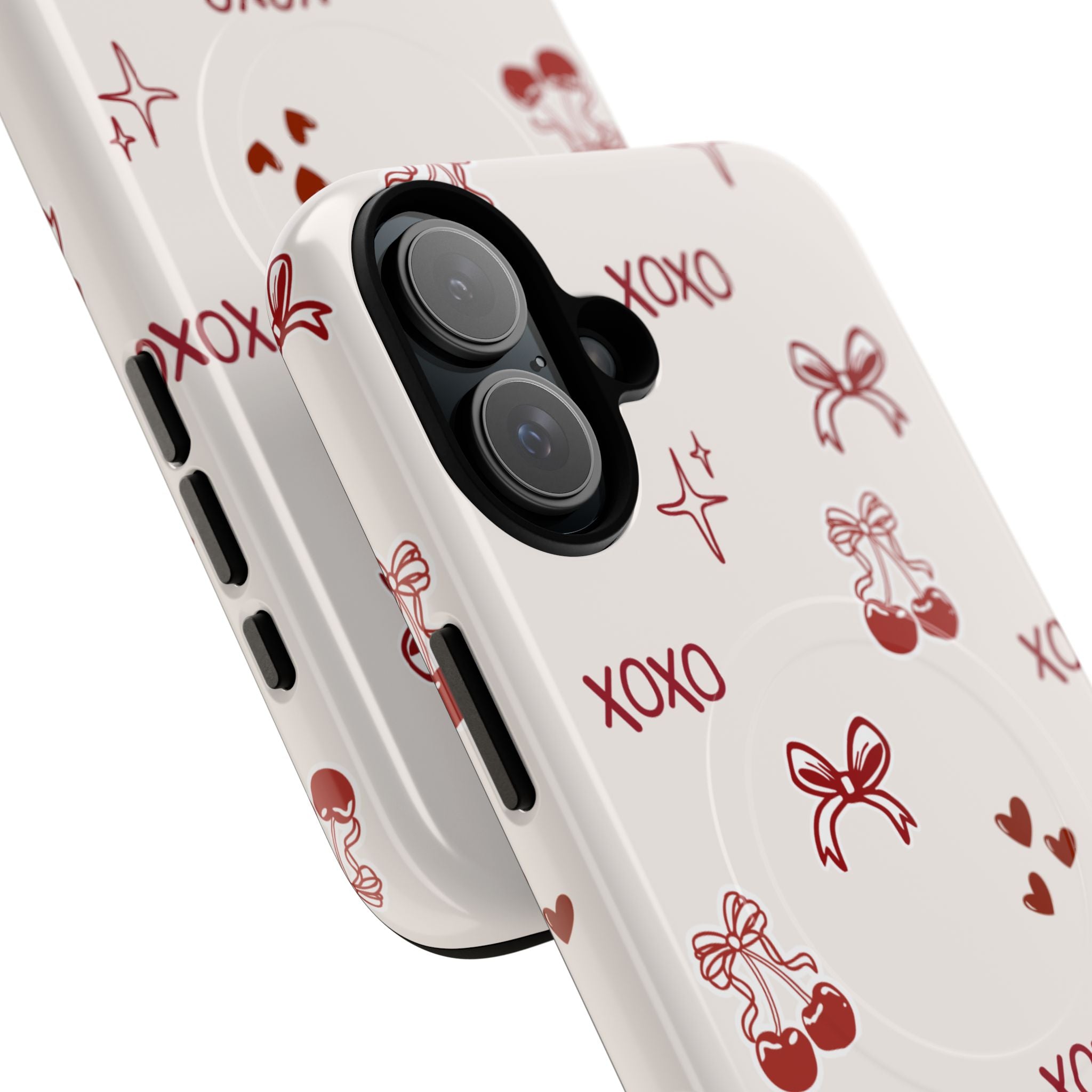 Pink Checker Heart Phone Case — Cute Protective Magnetic Case