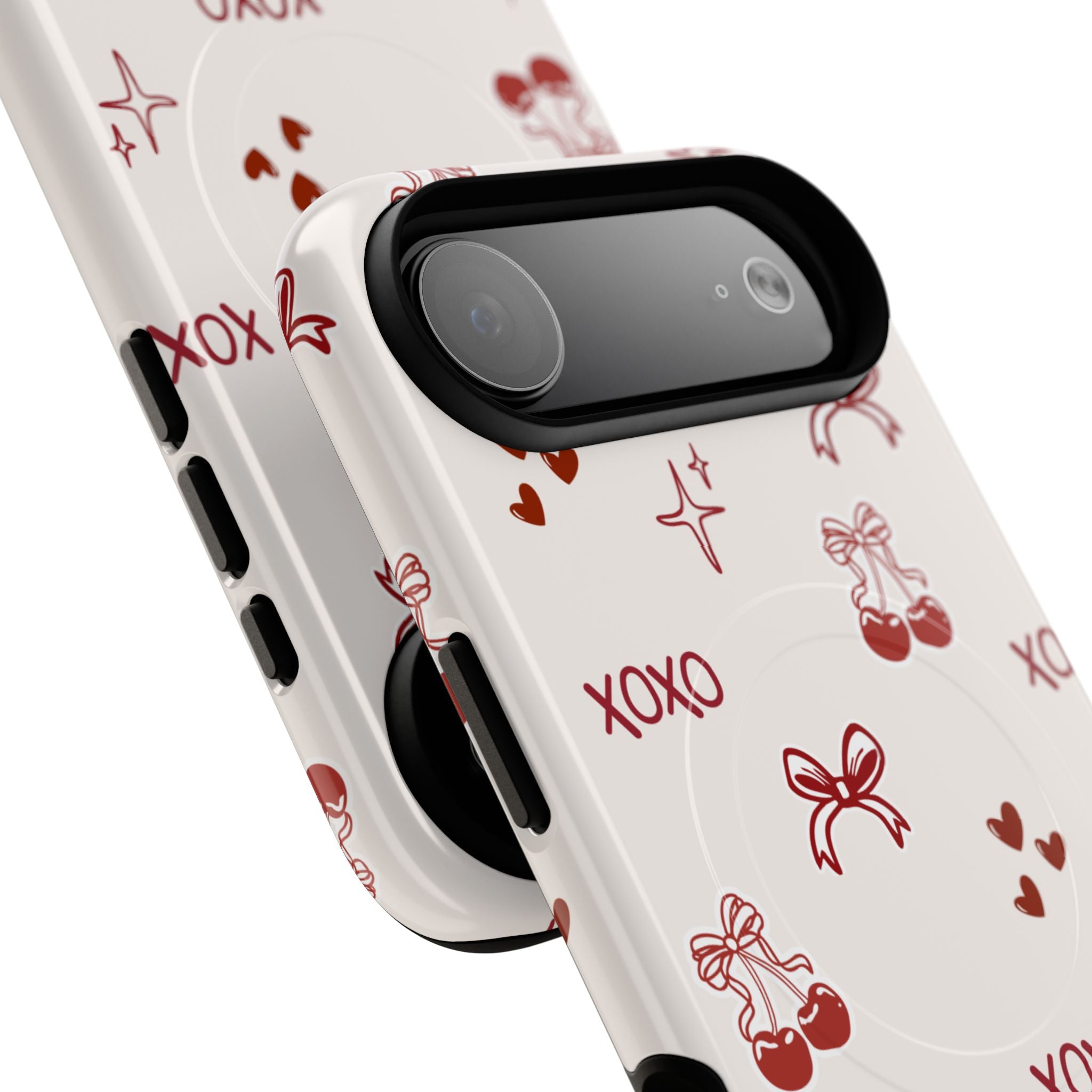 Pink Checker Heart Phone Case — Cute Protective Magnetic Case