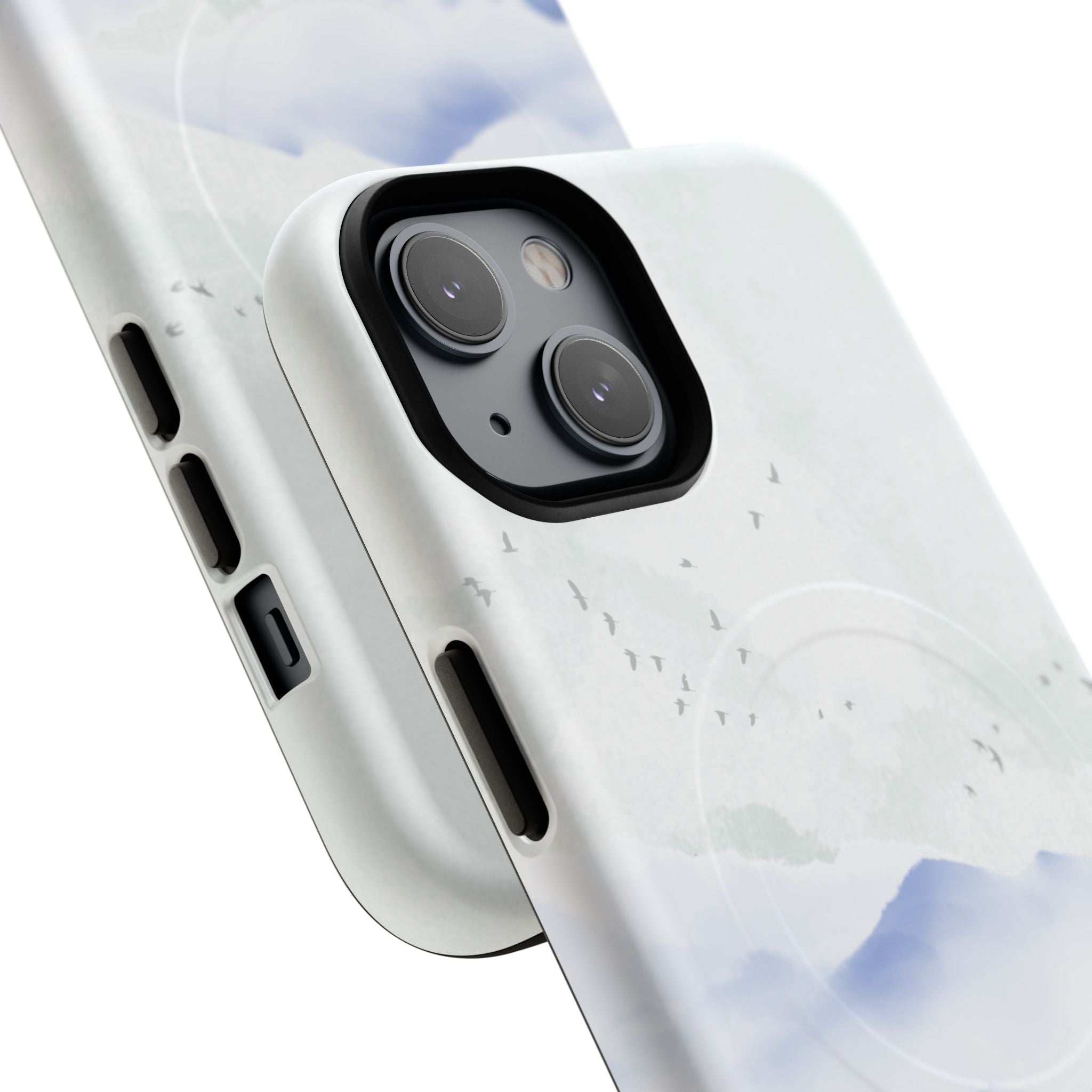 Magnetic Tough Phone Case — Serene Watercolor Mountain Design