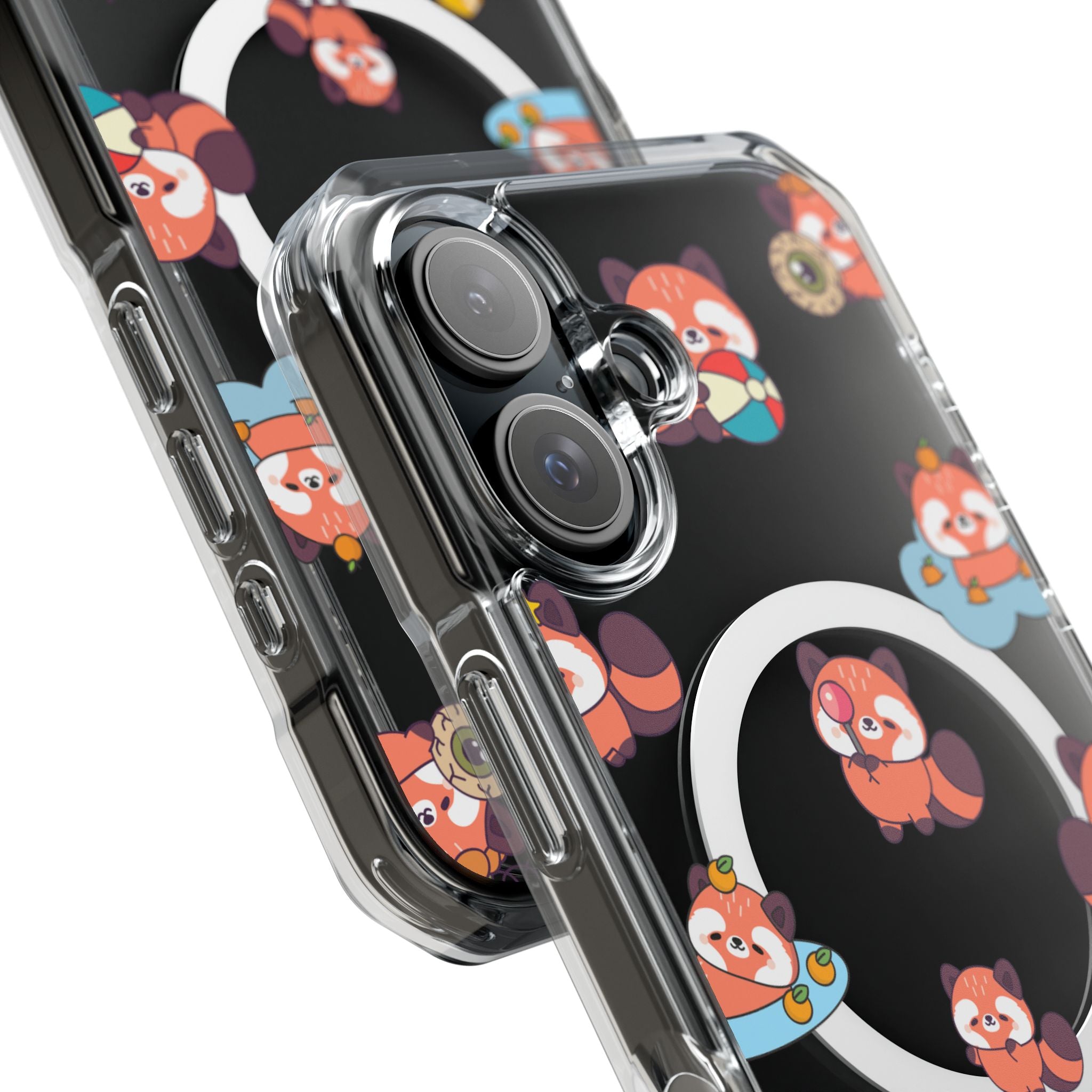 Red Panda Pattern Clear MagSafe Phone Case — Magnetic Protective Case