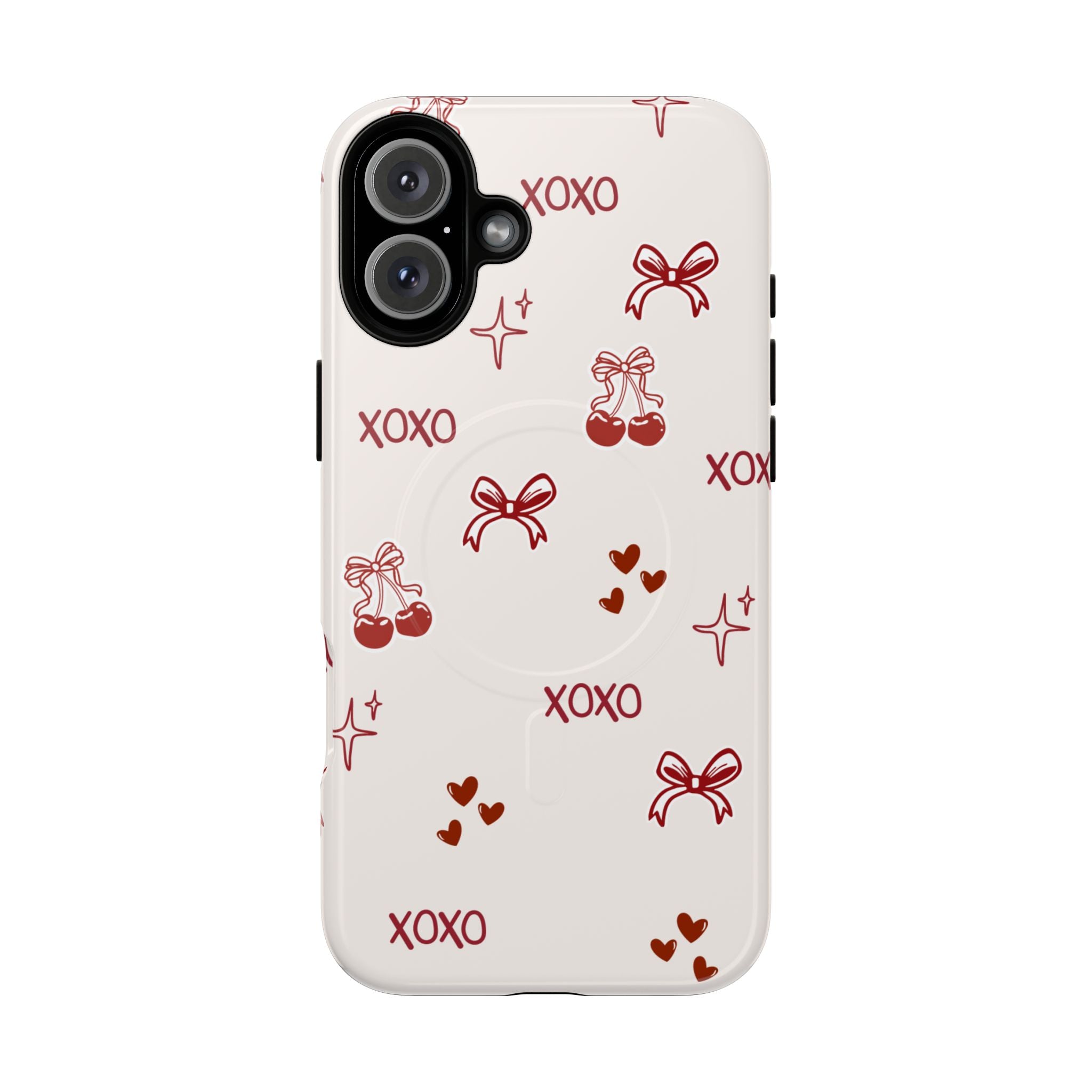 Pink Checker Heart Phone Case — Cute Protective Magnetic Case