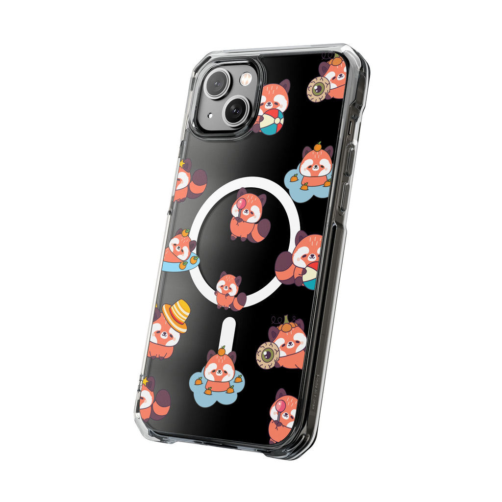 Red Panda Pattern Clear MagSafe Phone Case — Magnetic Protective Case