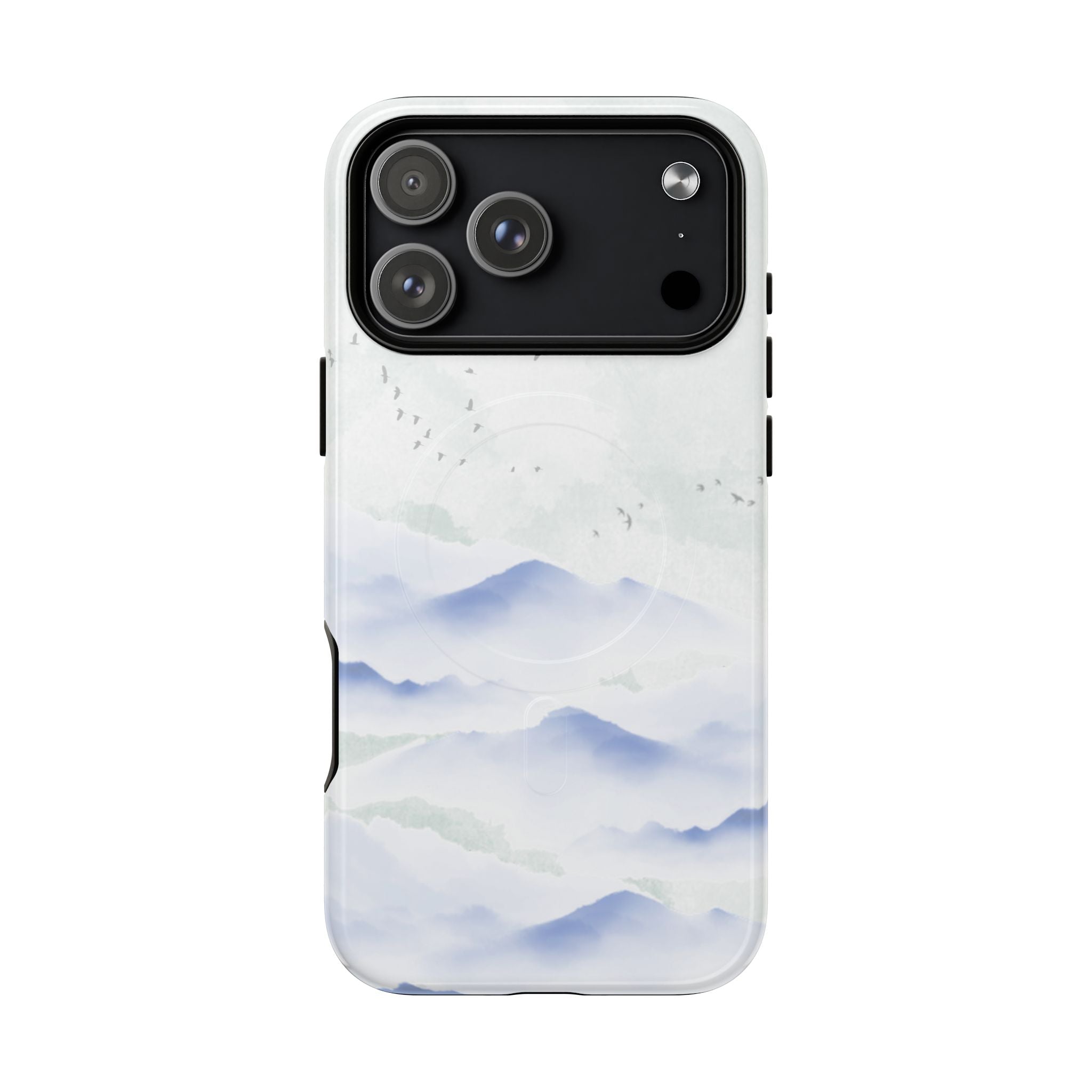 Magnetic Tough Phone Case — Serene Watercolor Mountain Design