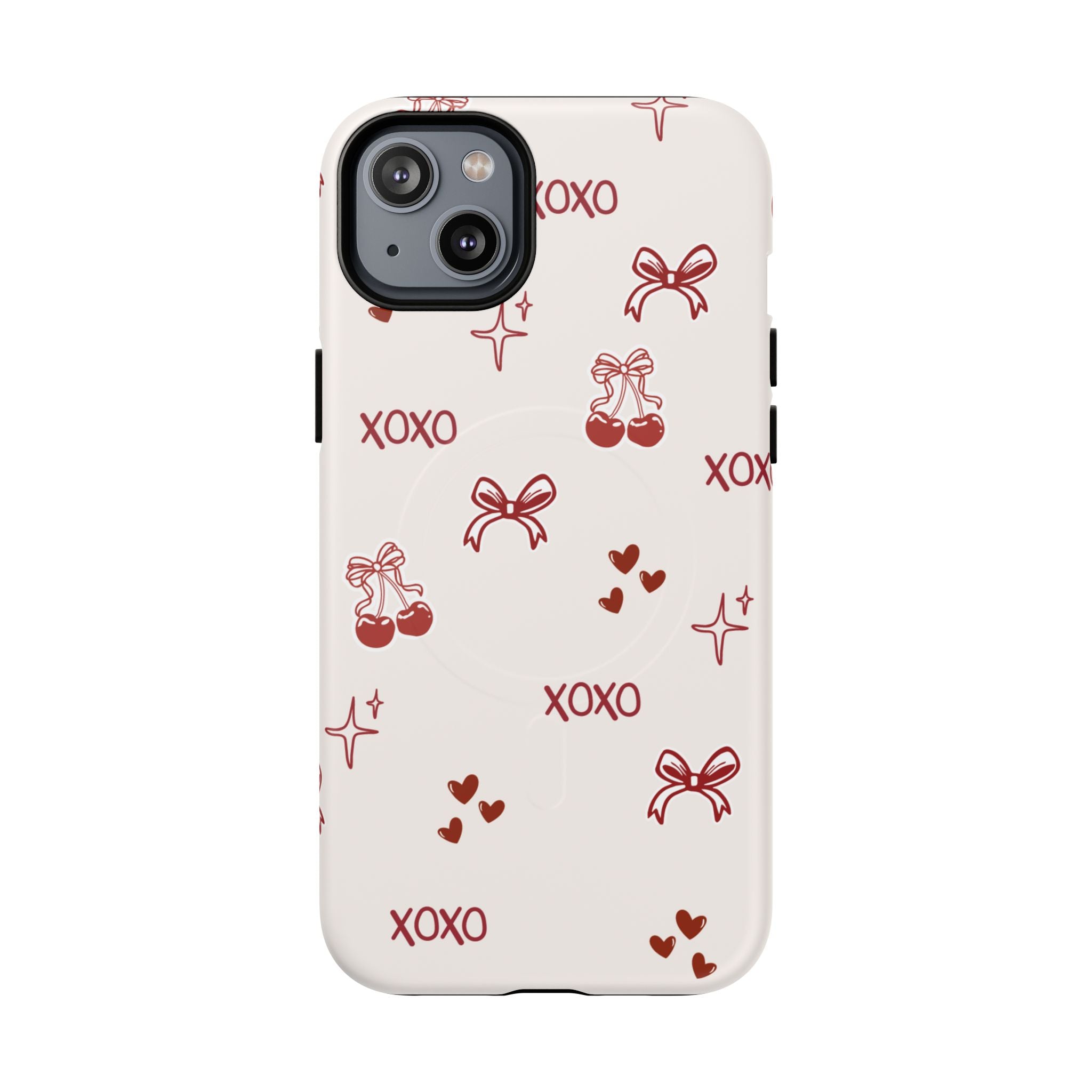 Pink Checker Heart Phone Case — Cute Protective Magnetic Case