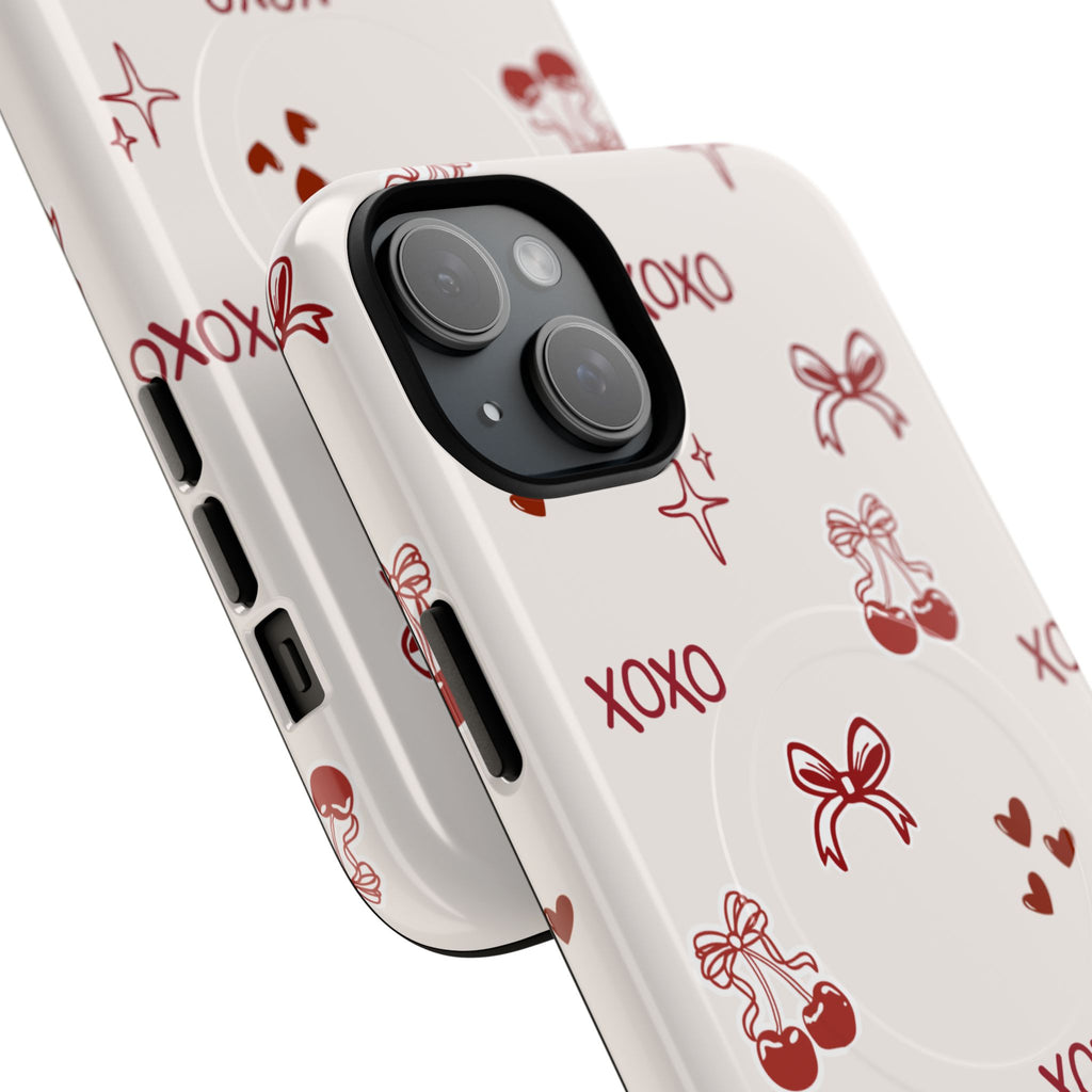 Pink Checker Heart Phone Case — Cute Protective Magnetic Case