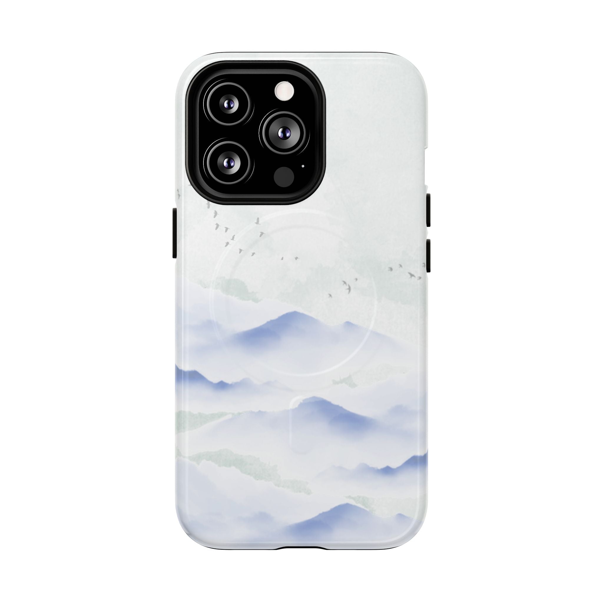 Magnetic Tough Phone Case — Serene Watercolor Mountain Design