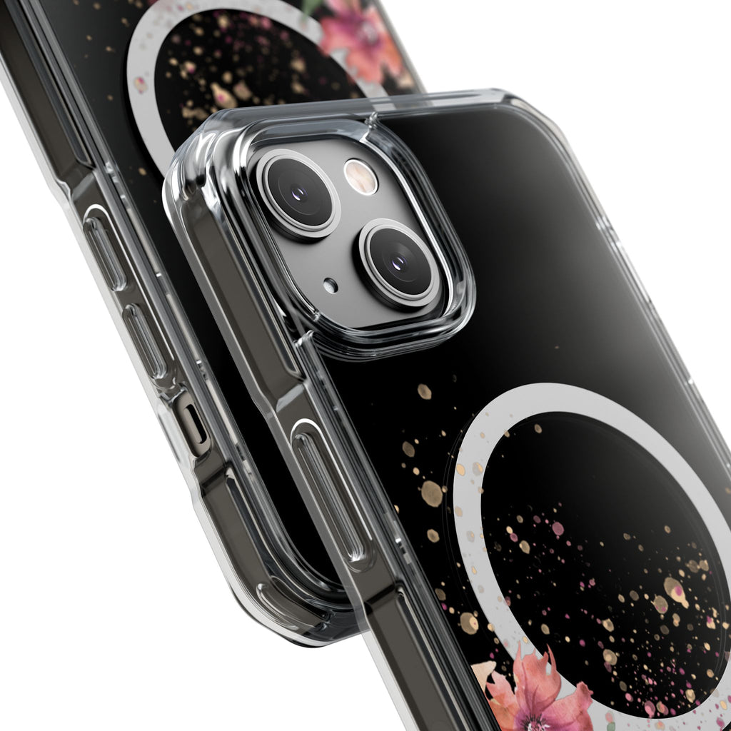 MagSafe Clear Phone Case — Pink Floral Protective Case