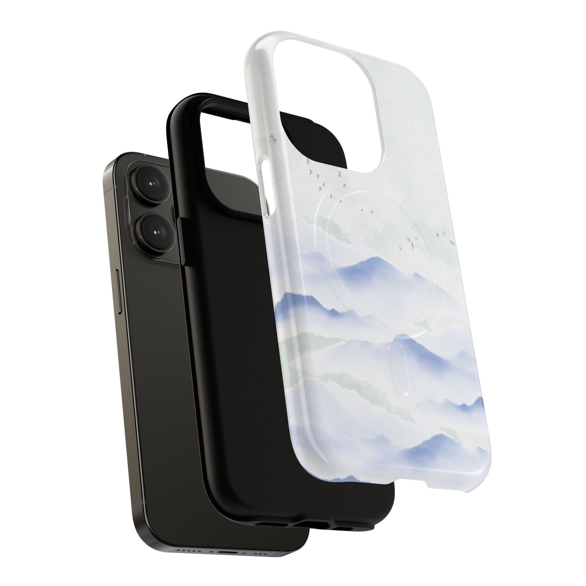 Magnetic Tough Phone Case — Serene Watercolor Mountain Design