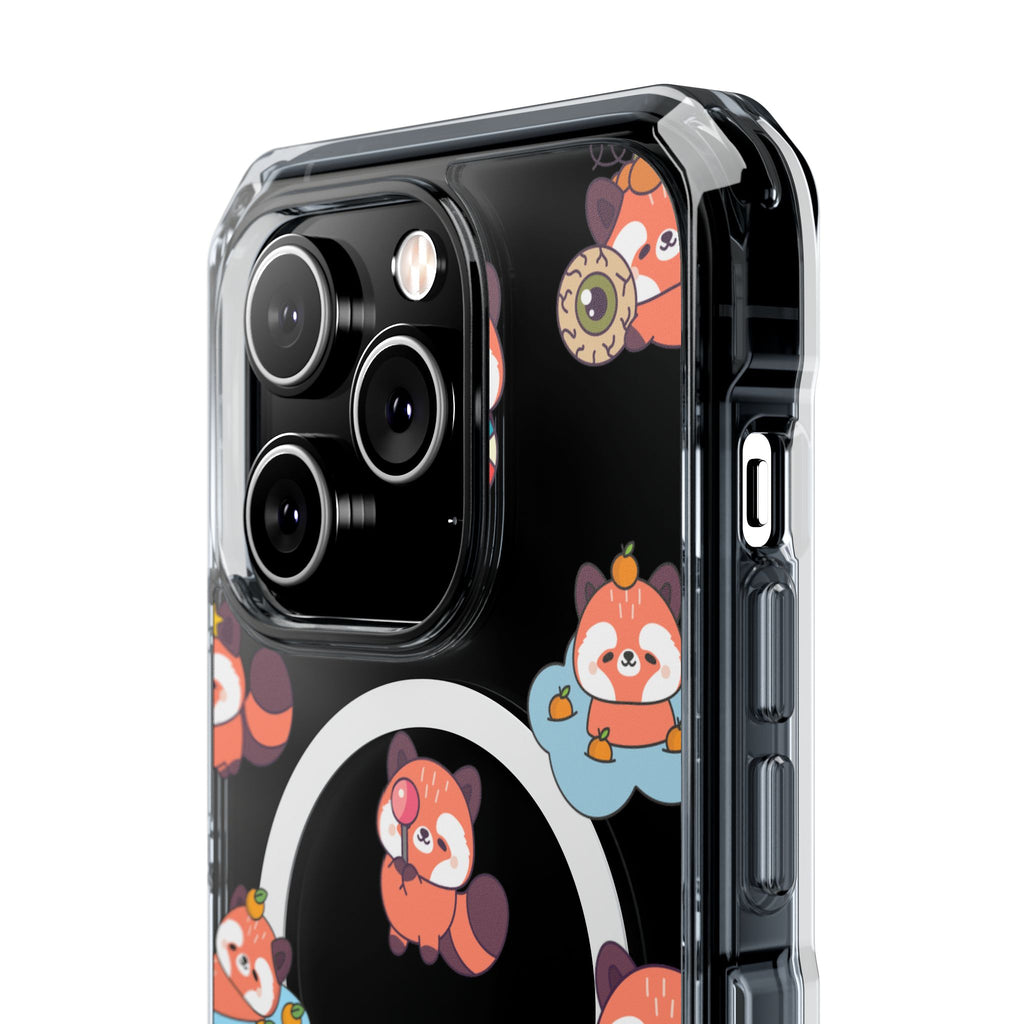 Red Panda Pattern Clear MagSafe Phone Case — Magnetic Protective Case