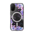 MagSafe Clear Phone Case — Purple Watercolor Floral