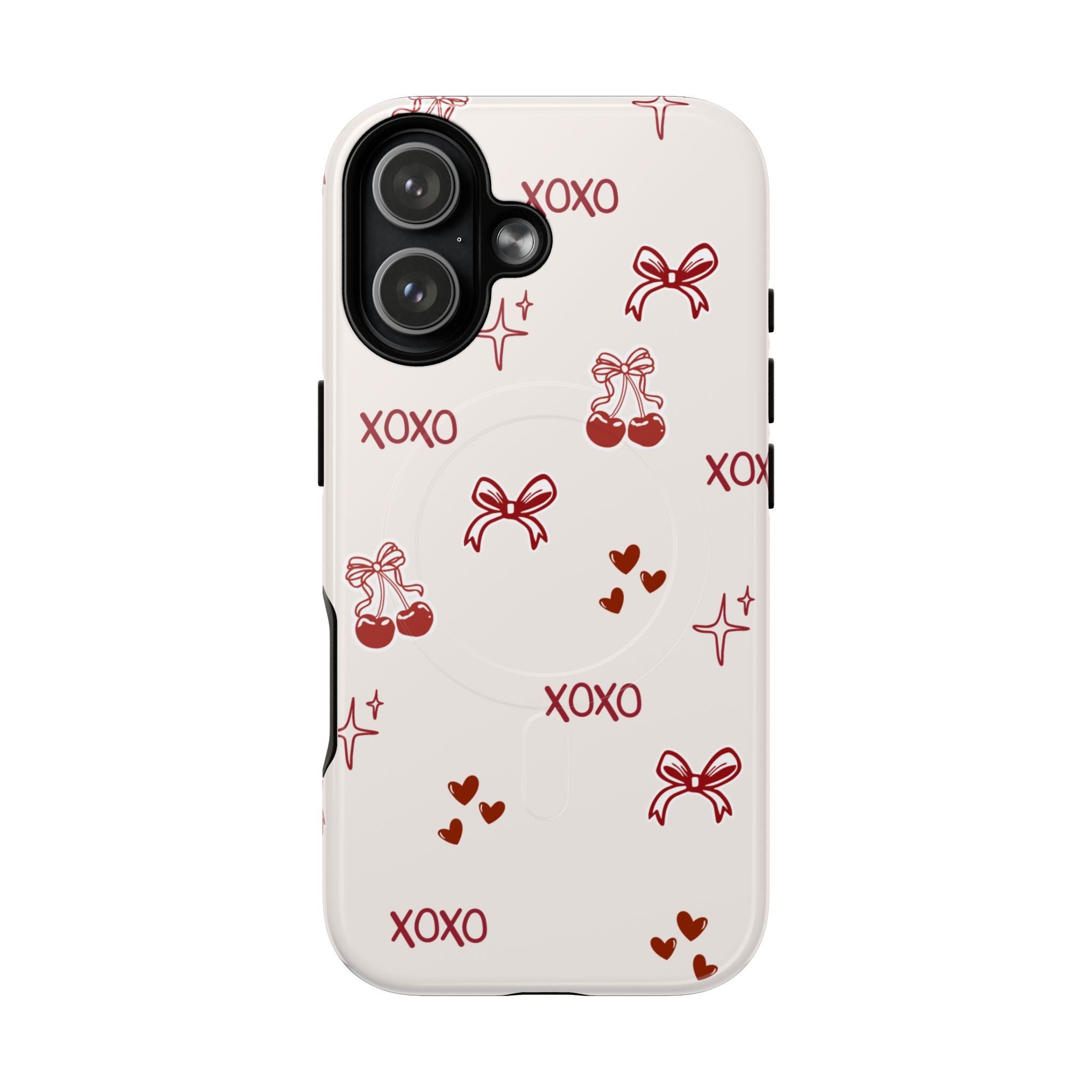 Pink Checker Heart Phone Case — Cute Protective Magnetic Case