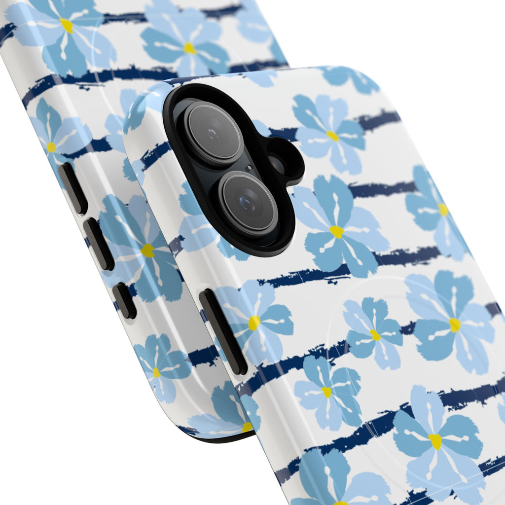Floral Blue Tie-Dye Tough Magnetic Phone Case