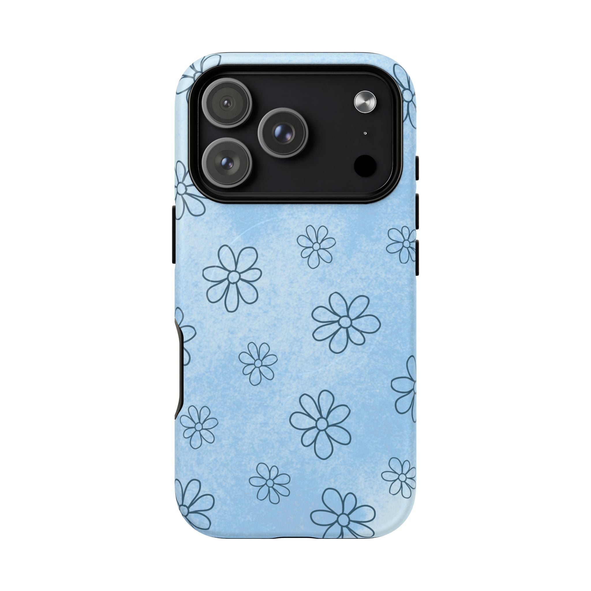 Blue Daisy Magnetic Tough Case — Floral Phone Case with Soft Watercolor Vibe