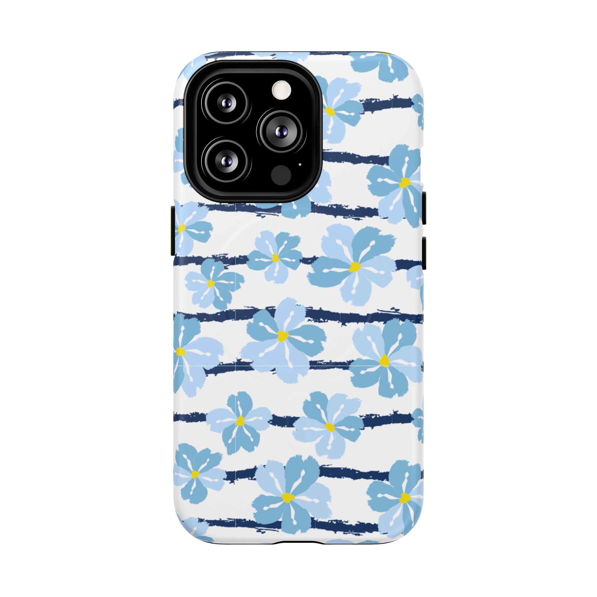 Floral Blue Tie-Dye Tough Magnetic Phone Case