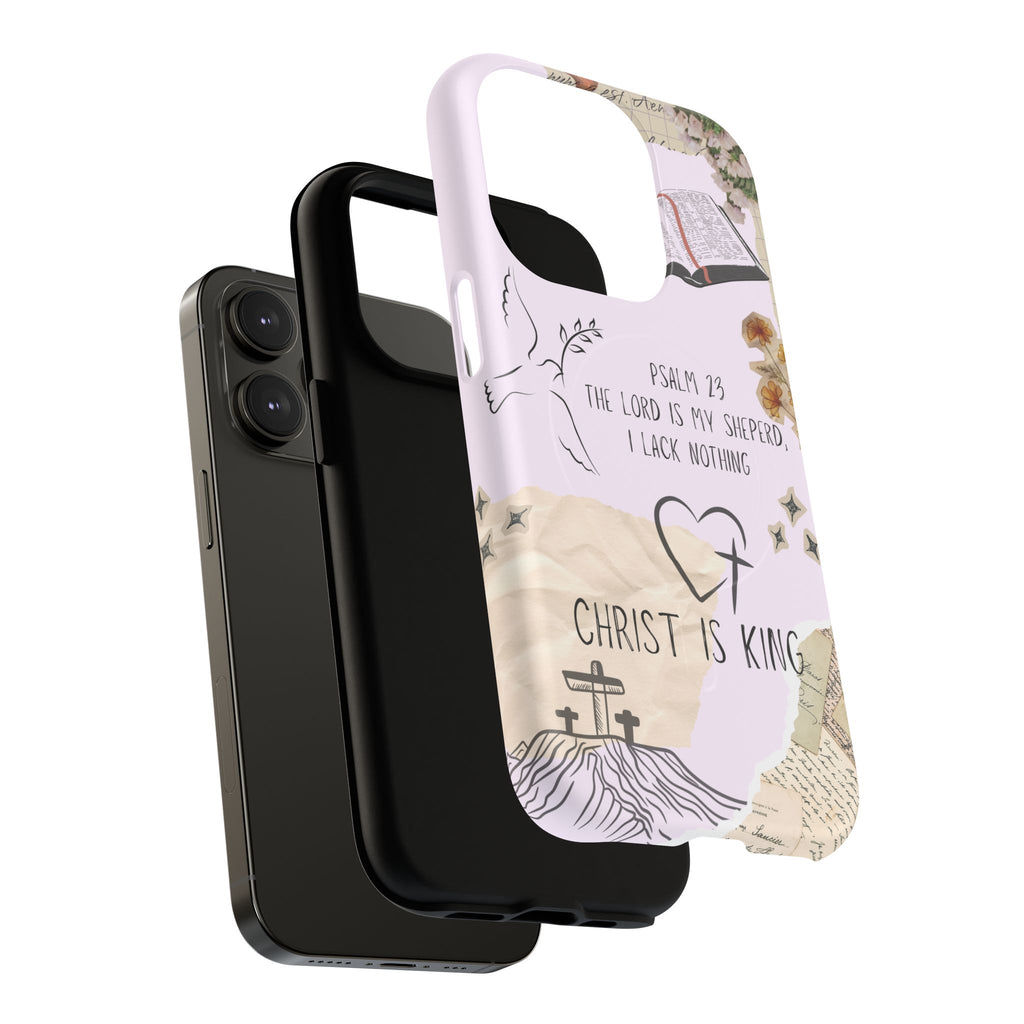 MagSafe Phone Case — "Christ Is King" Psalm 23 Tough Magnetic Case