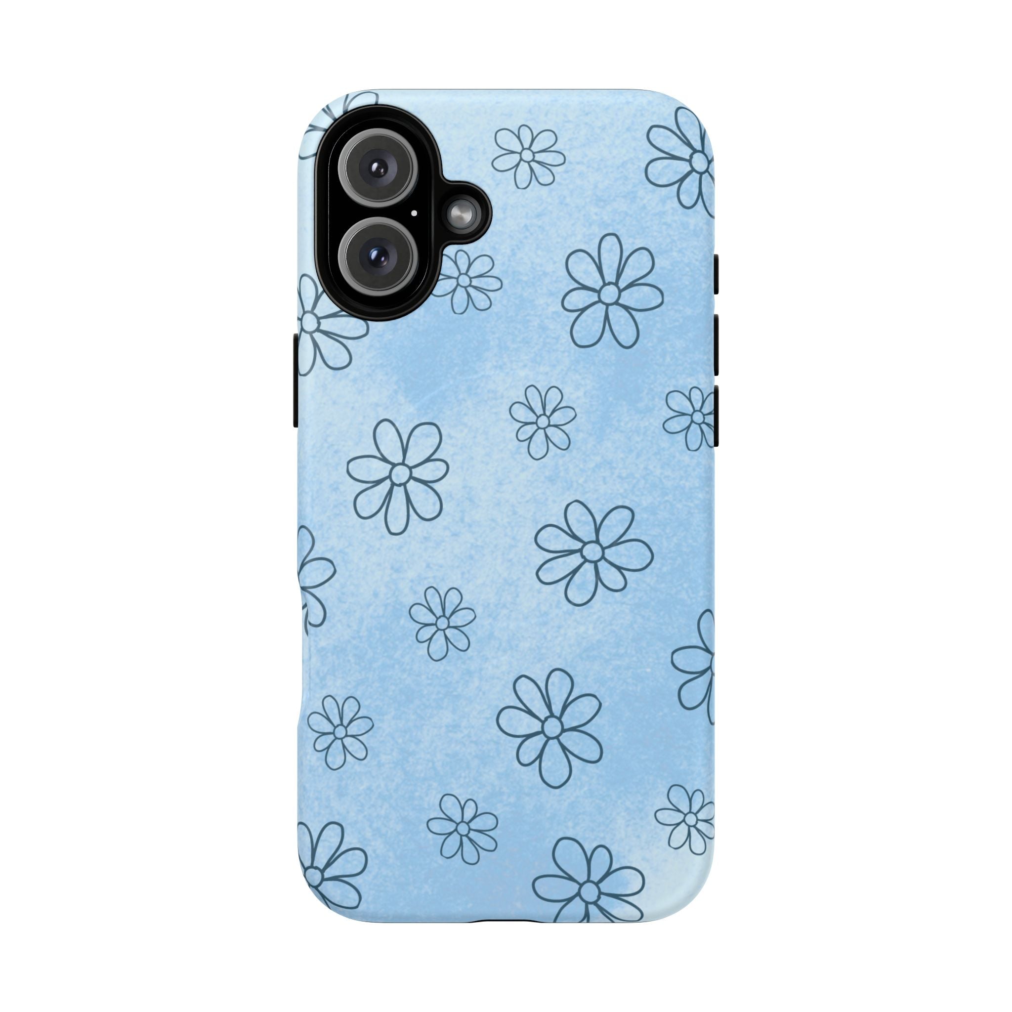 Blue Daisy Magnetic Tough Case — Floral Phone Case with Soft Watercolor Vibe