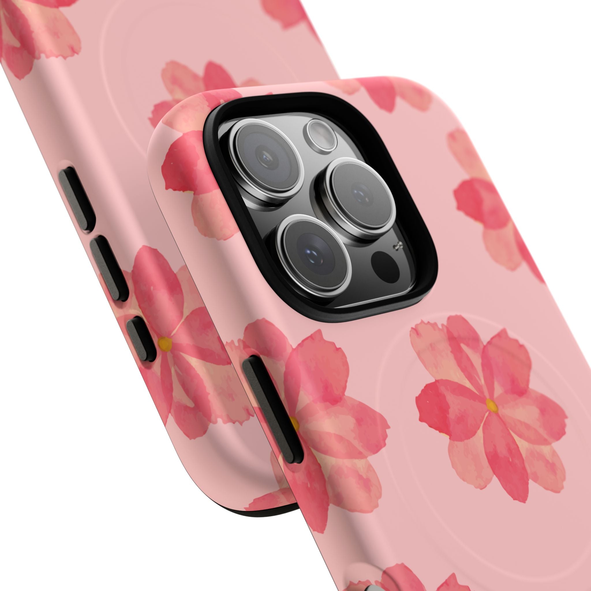 Pink Floral Tough Magnetic Phone Case — Sakura Blossom Protective Cover