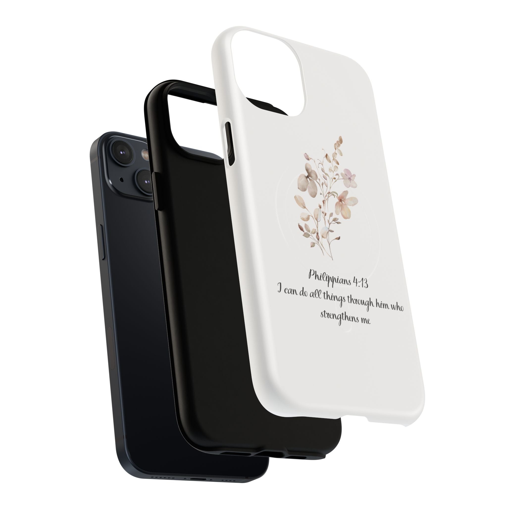 Floral Scripture Tough Magnetic Phone Case — “I Can Do All Things” Philippians 4:13
