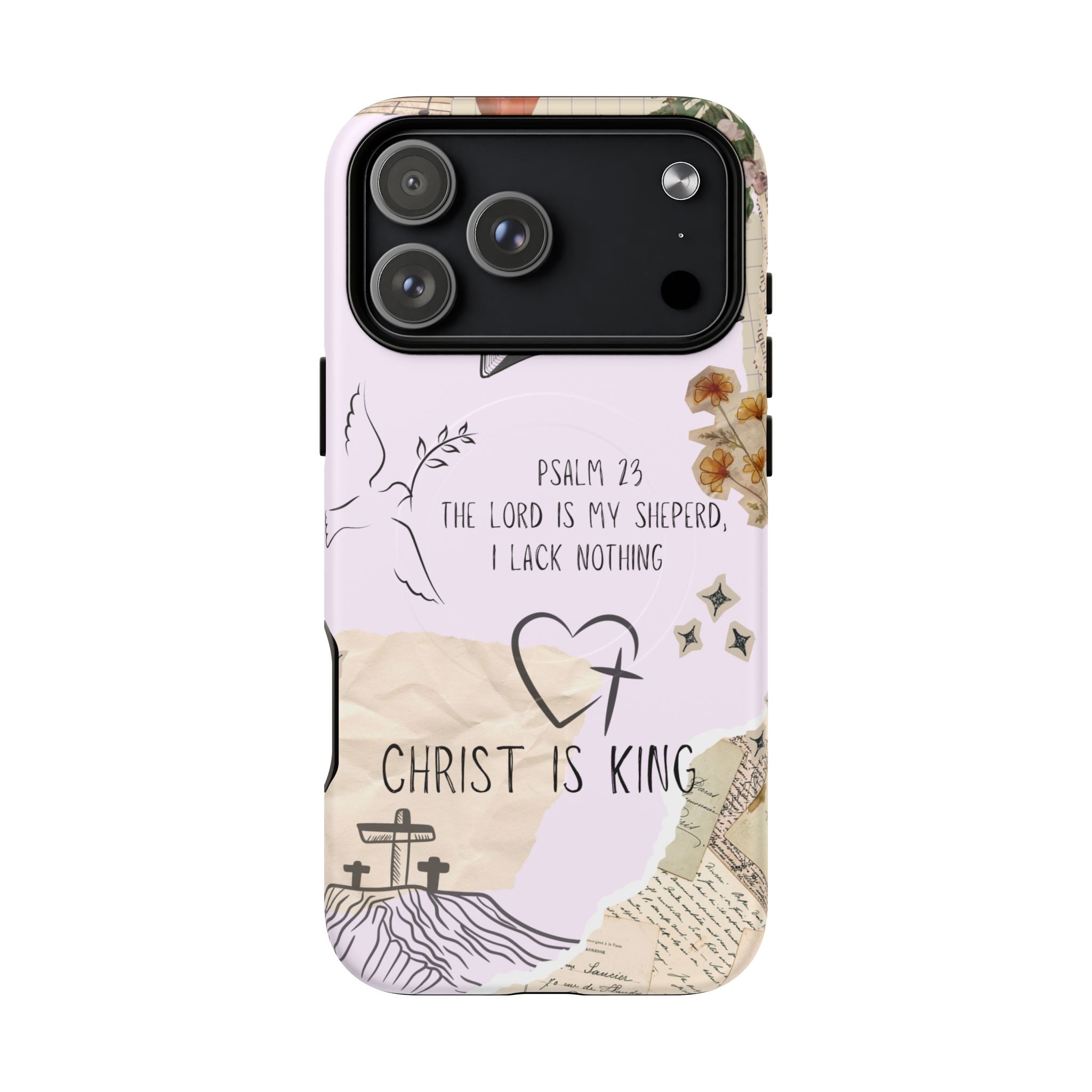 MagSafe Phone Case — "Christ Is King" Psalm 23 Tough Magnetic Case