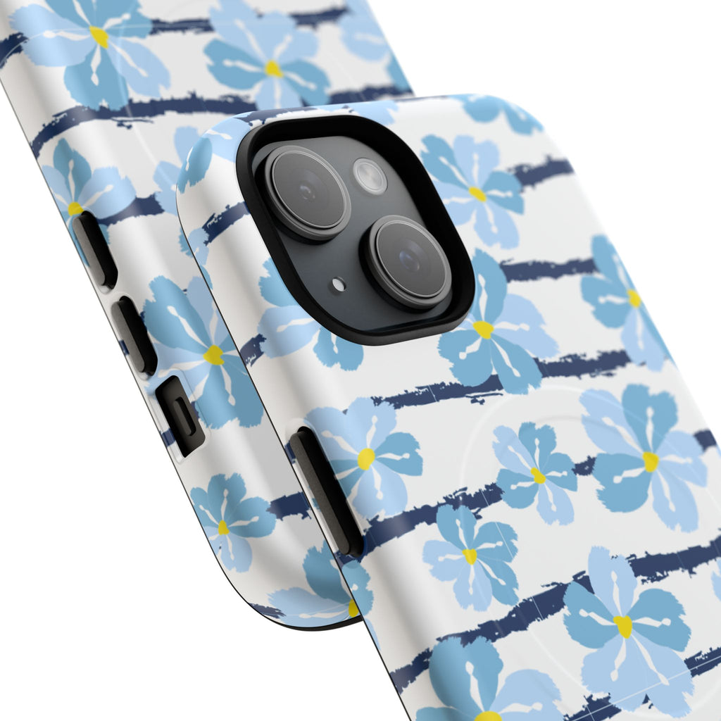 Floral Blue Tie-Dye Tough Magnetic Phone Case