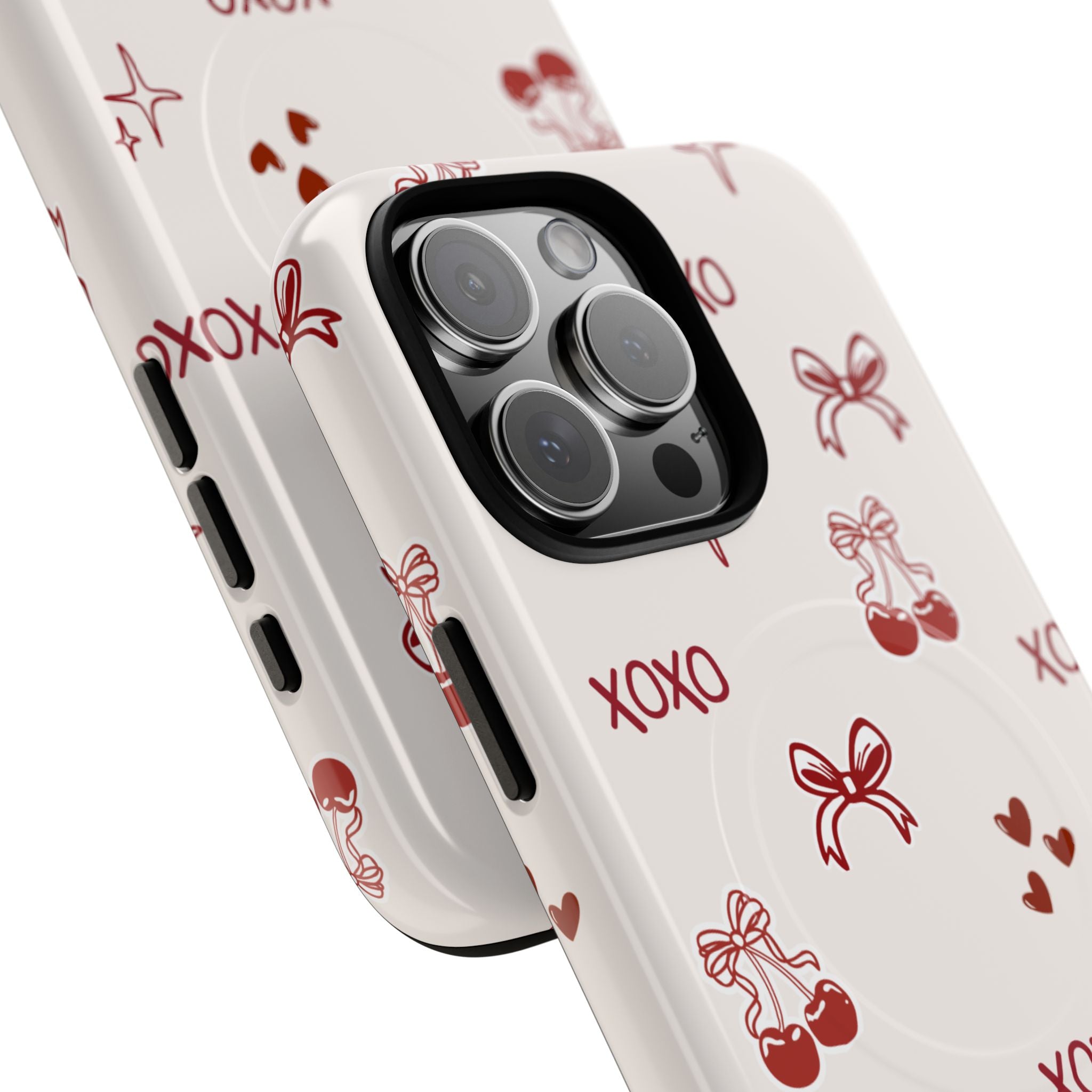 Pink Checker Heart Phone Case — Cute Protective Magnetic Case